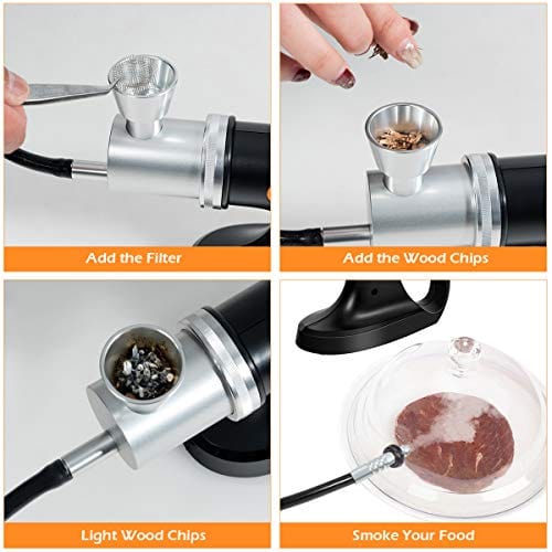 COSTWAY 2-in-1 Food Smoker Gun with USB Charging | Handheld Cold Smoking Infuser & Vacuum Sealer | 3 Modes for Cocktails, Cheese & Meat Smoking | Perfect for Home BBQ, Bartending & Gourmet Cooking
