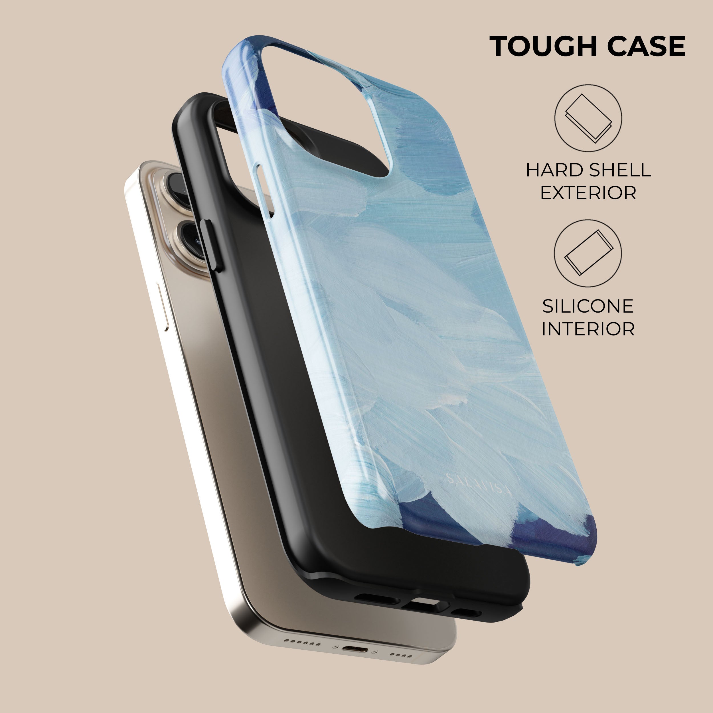 Premium Ocean Blue Paint Design Shockproof Phone Case - Durable Protection for iPhone & Samsung - Perfect for Outdoor, Travel & Daily Use