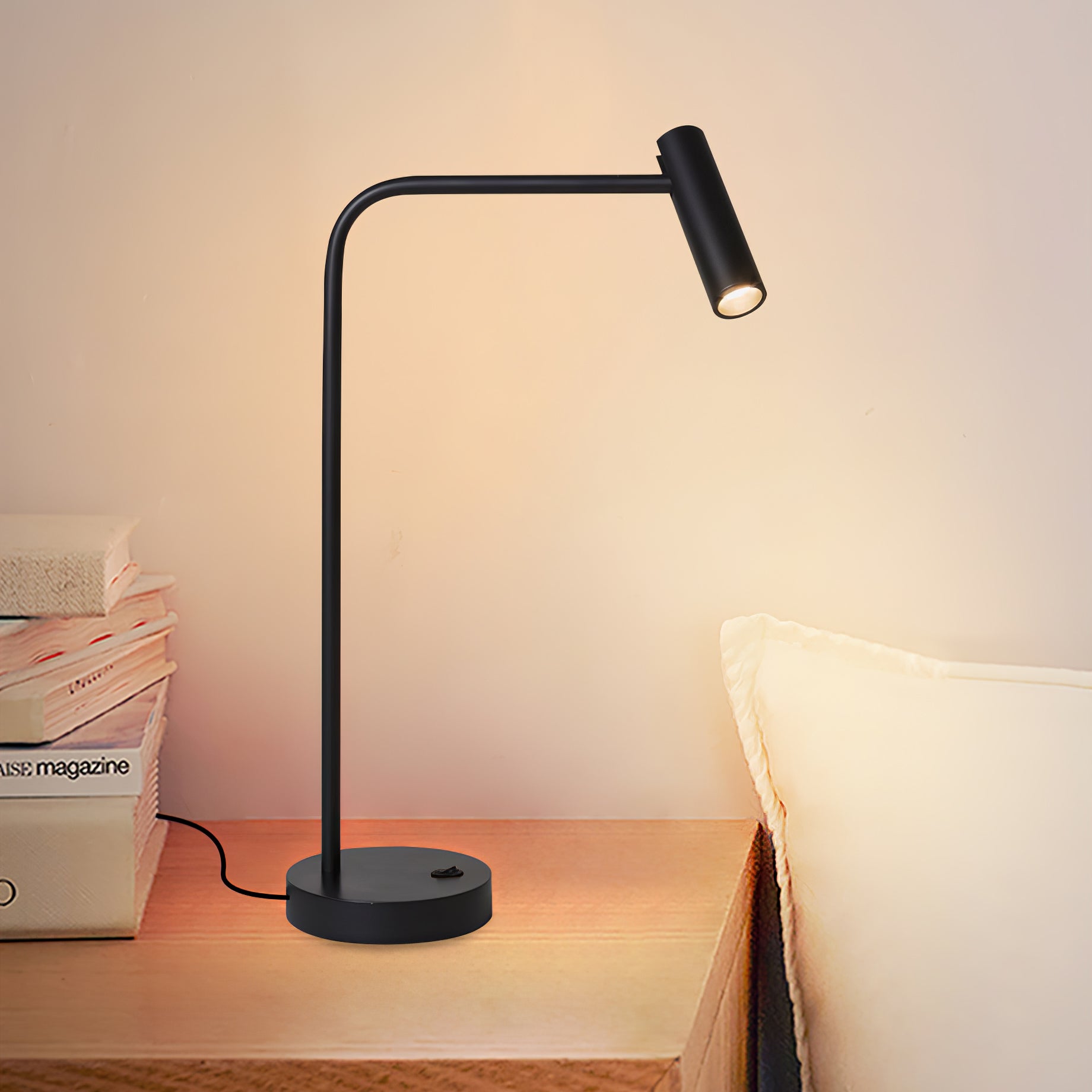Slim and Modern Table Lamp - Minimalist Design for Bedroom, Living Room, or Office - Energy Efficient LED Desk Light for Home Decor