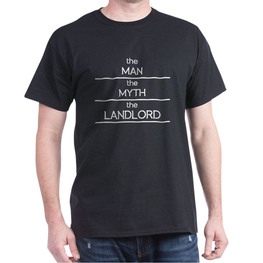 The Man The Myth The Landlord Graphic T-Shirt - Funny Slogan Tee for Men - Perfect Gift for Landlords & Property Owners - Wear to Parties, Work & Casual Outings