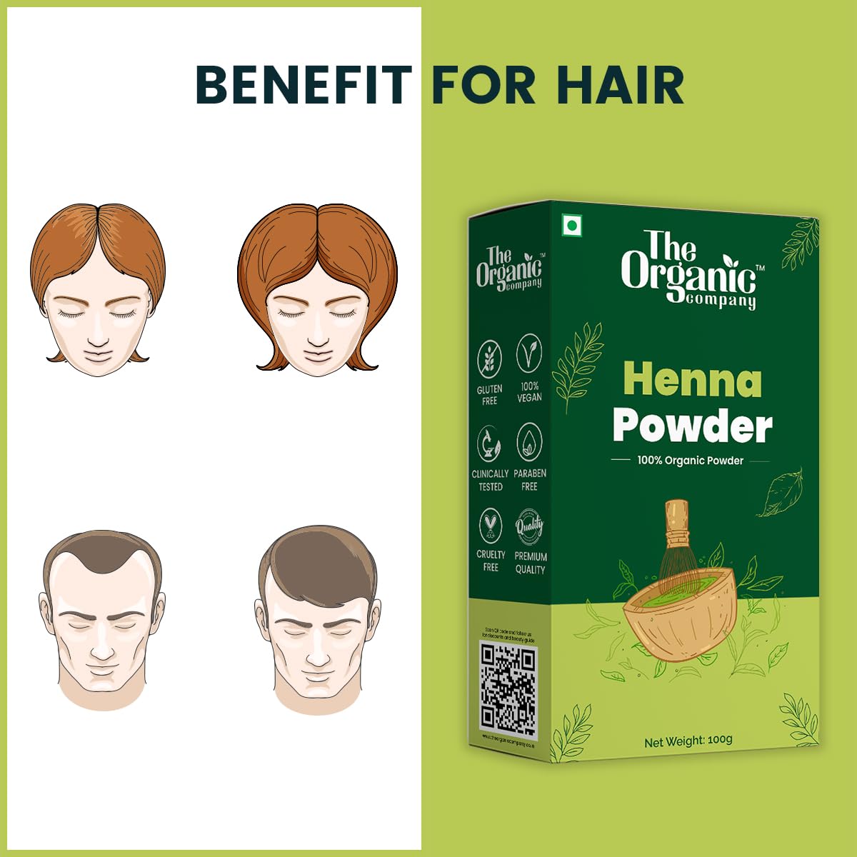 100% Pure Organic Henna Powder for Hair & Body - Natural Mehandi Dye for Hair Coloring & Hand Tattoos - Chemical-Free, Vegan-Friendly - Perfect for DIY Beauty & Bridal Mehndi Designs