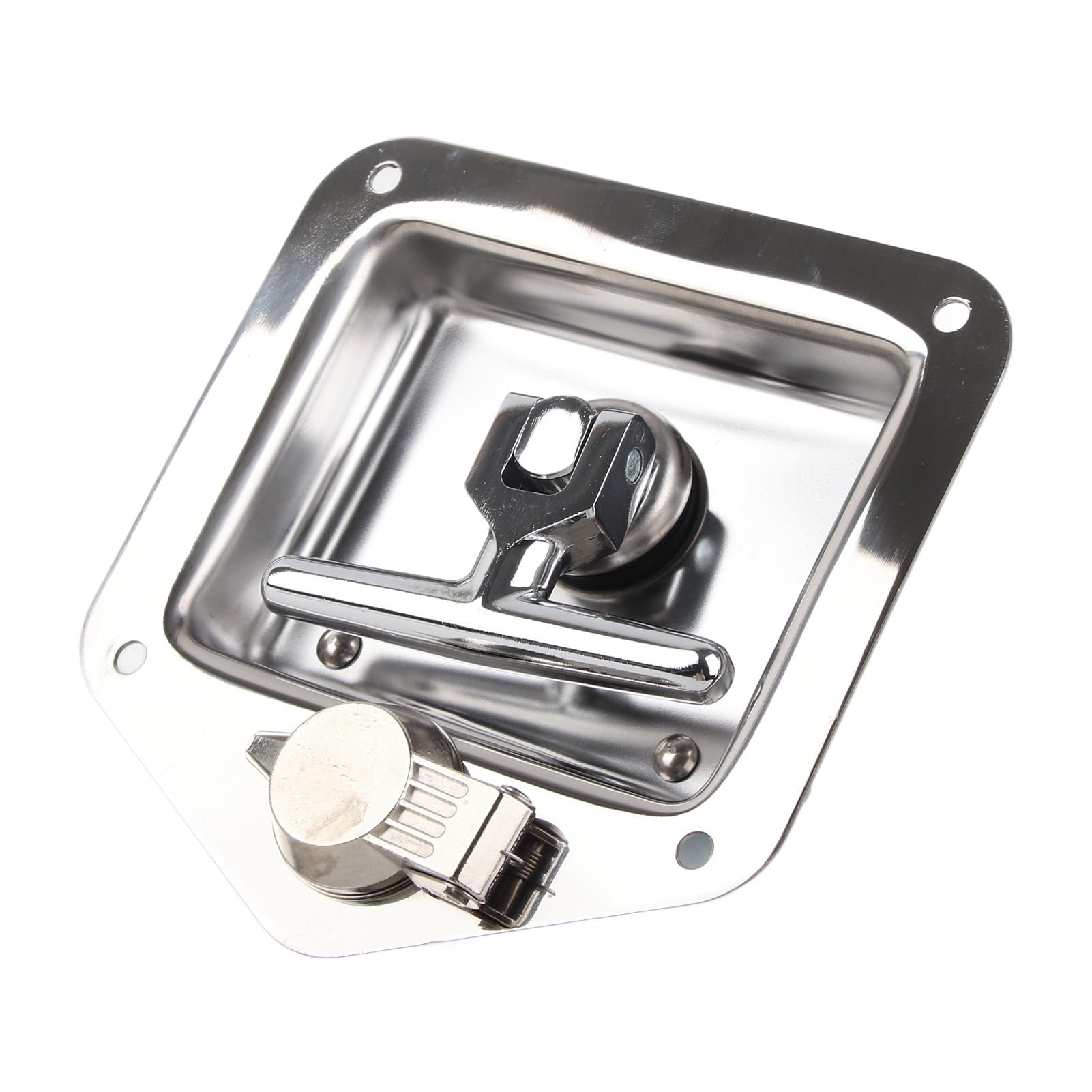 Stainless Steel Foldable T Handle Latch Lock for Toolbox, Trailer & RV Doors - Heavy Duty Security for Trucks, Campers & Storage Containers | Outdoor, Camping & Travel Use