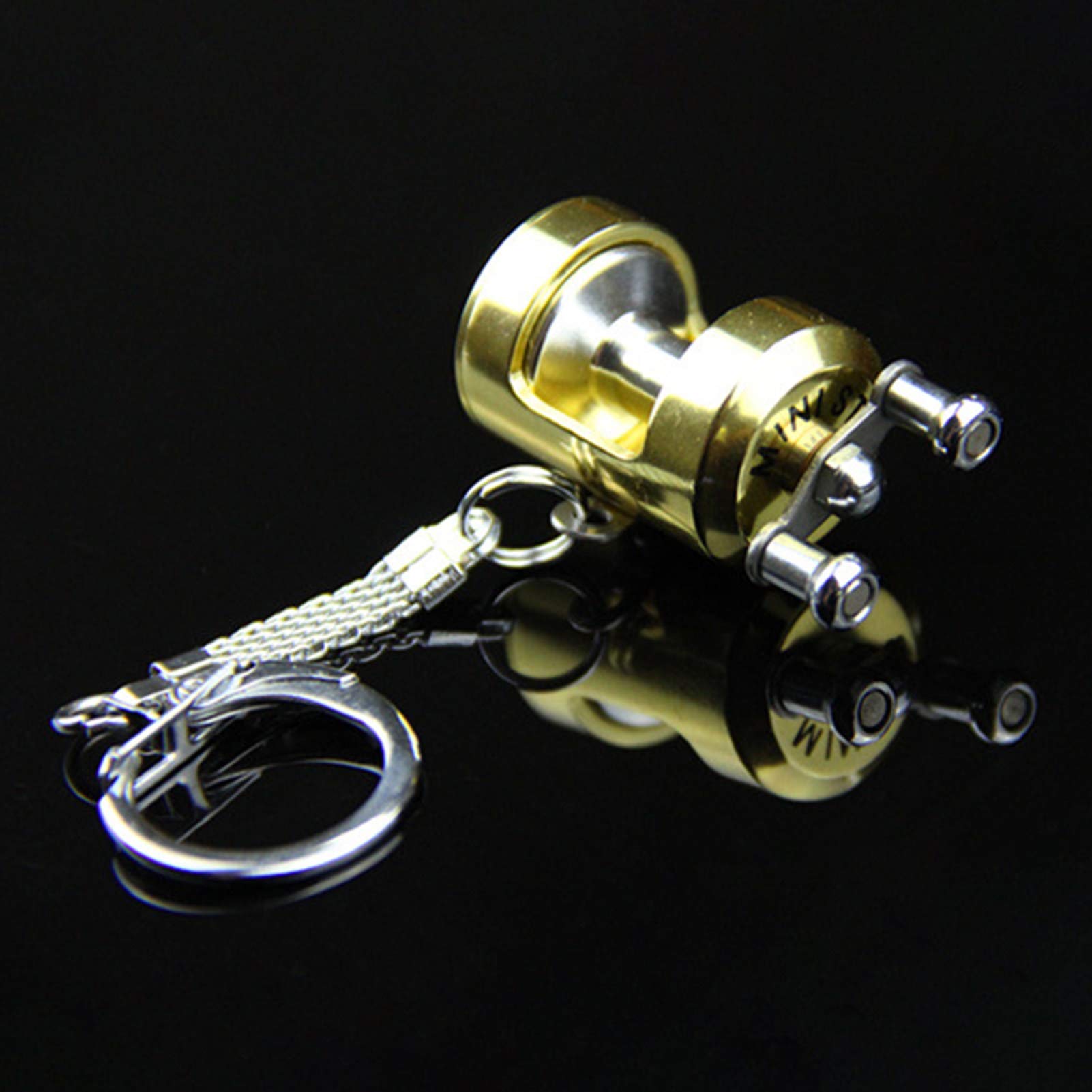 Mini Fishing Reel Keychain - Portable Spinning Wheel Pendant Key Holder for Car Keys - Unique Keychain Accessories for Men & Women - Perfect for Outdoor Enthusiasts, Anglers, and Gift Giving