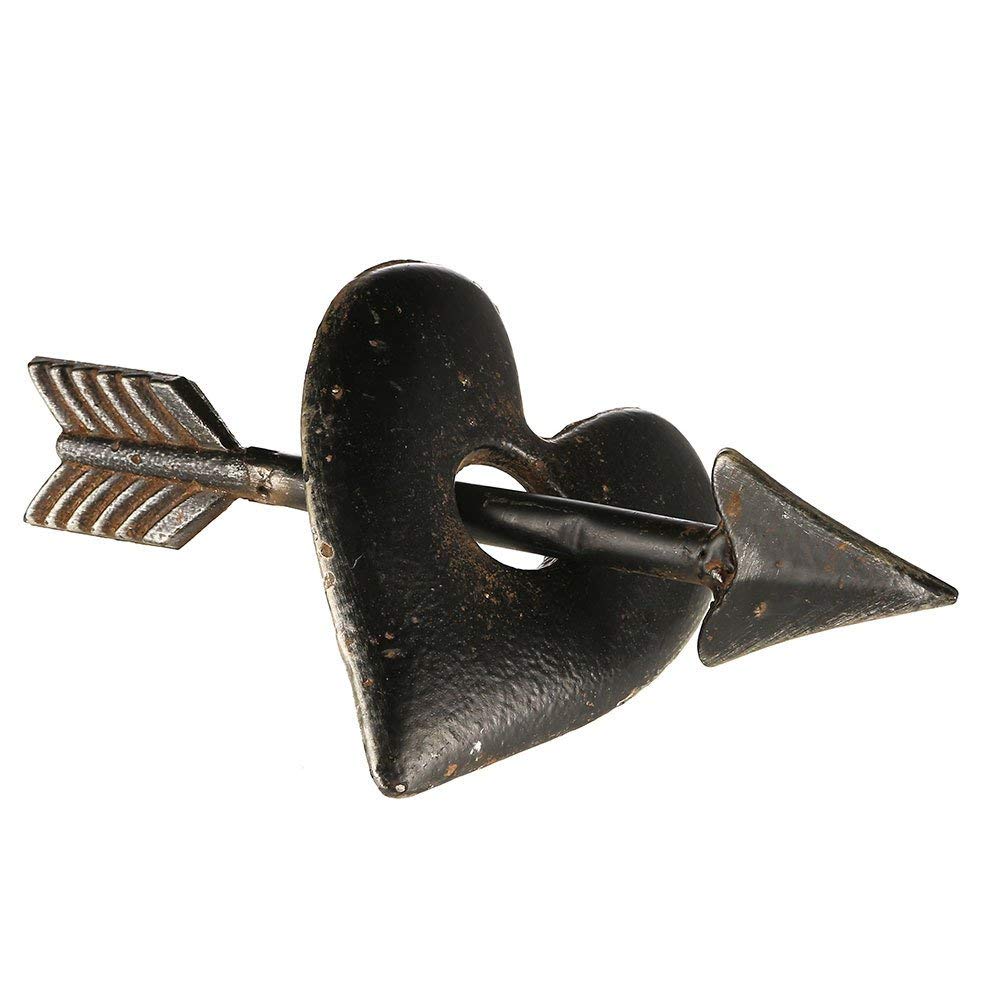 Creative Co-Op Cast Iron Heart & Arrow Wall Decor - Rustic Valentine's Day, Wedding & Home Decoration for Living Room, Bedroom & Garden