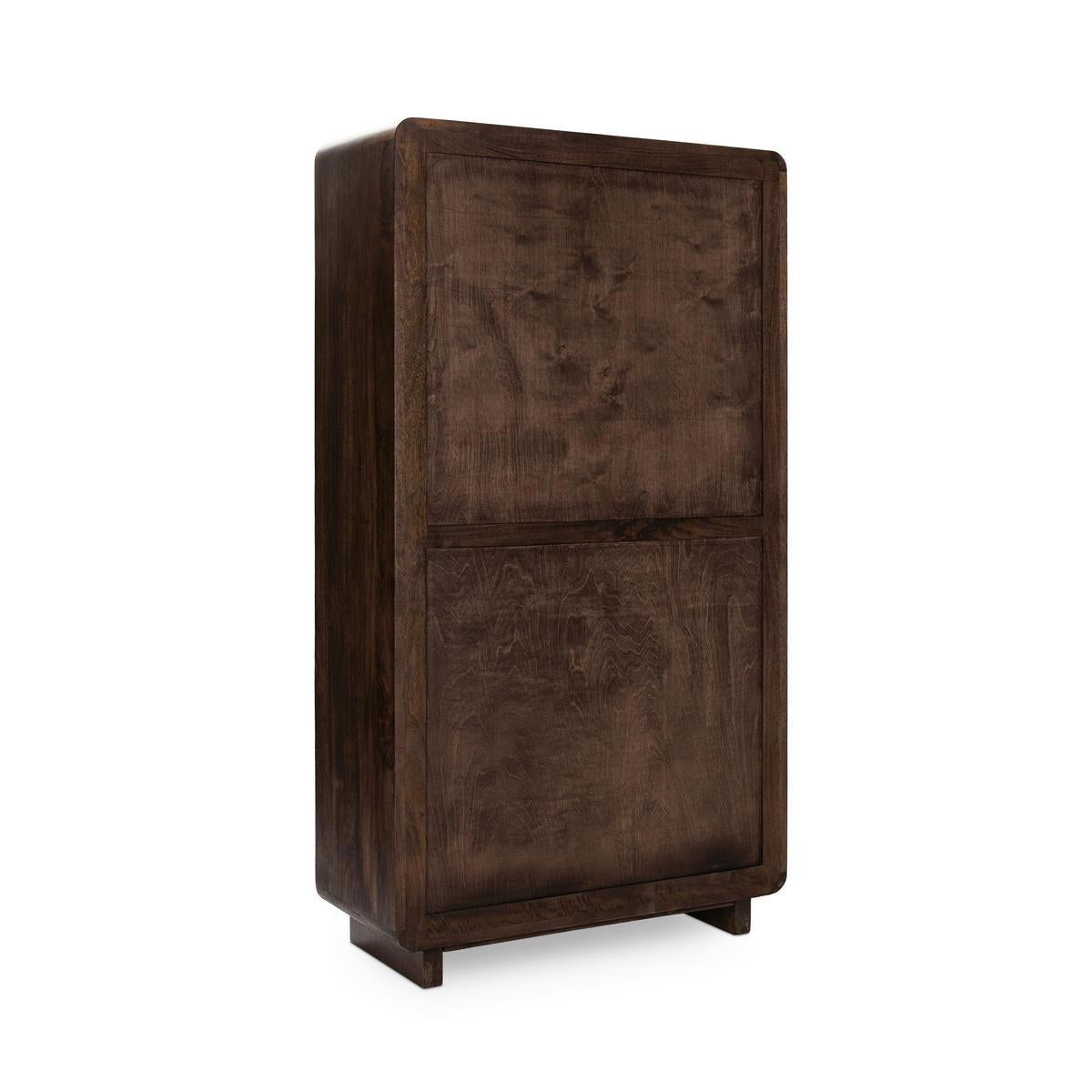 Modern Tall Cabinet with Adjustable Shelves - Sturdy Storage Organizer for Living Room, Bedroom, or Office - Free Standing Wardrobe Closet for Home Decor
