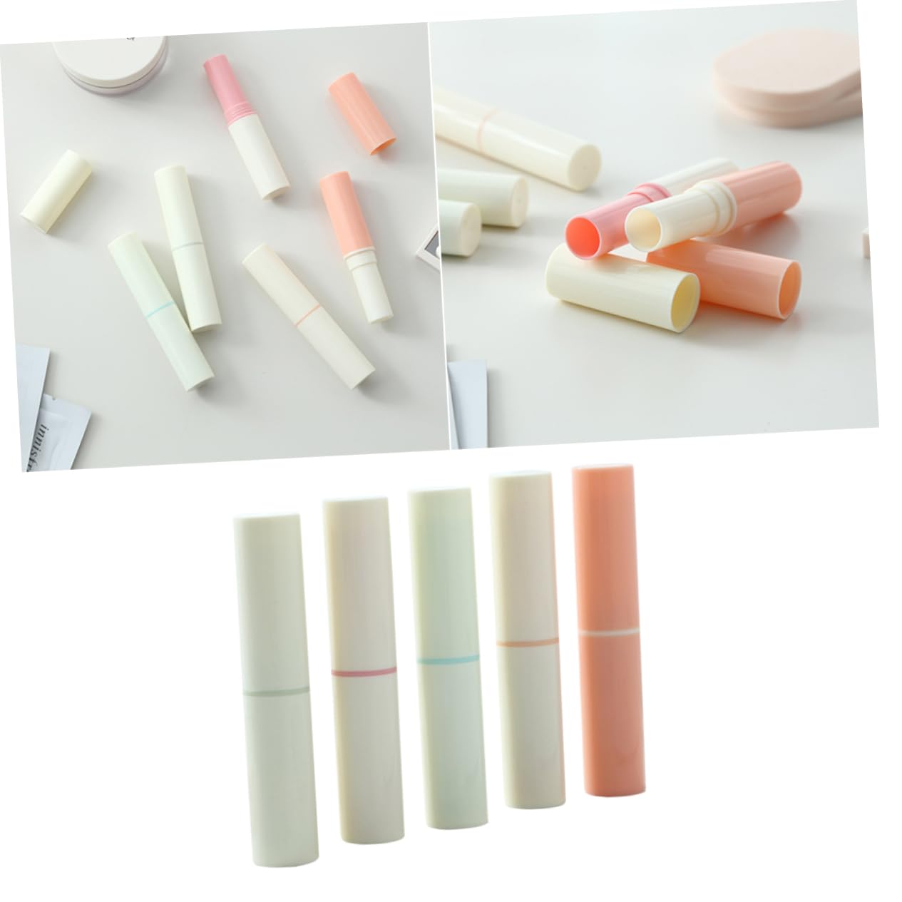 5pcs Empty Lip Balm Tubes - Refillable Lip Balm Containers for DIY Lip Care, Lipstick & Essential Oils - Perfect for Homemade Cosmetics, Travel & Gifts