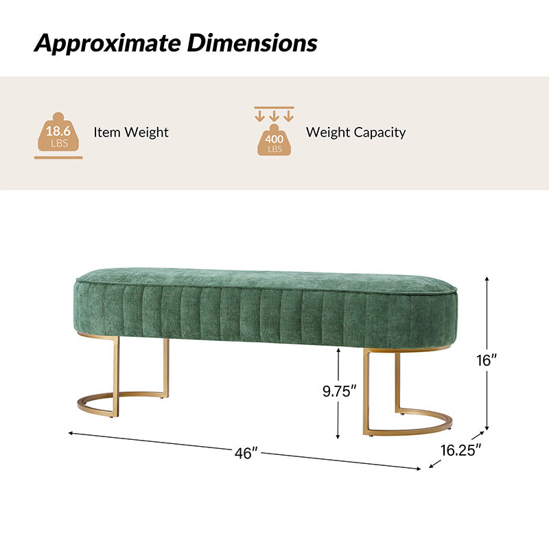 Damian Entryway Bench with Storage & Sturdy Metal Base - Modern Hallway Shoe Bench for Entryway, Living Room & Bedroom - Perfect for Organizing Shoes, Hats & Bags