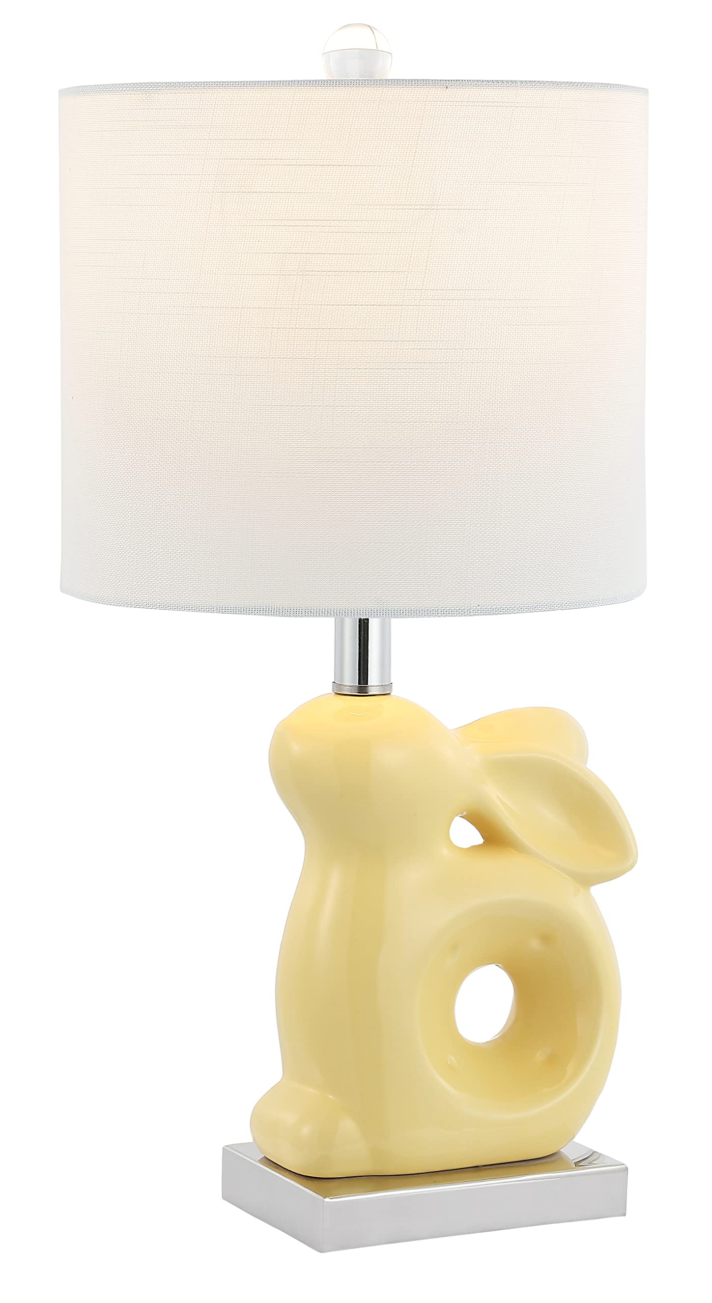 Safavieh Kids Ruby Rabbit Yellow Ceramic 19-inch Table Lamp with LED Bulb - Cute Night Light for Bedroom, Nursery, Living Room & Home Office Desk - Perfect for Reading, Study & Decor