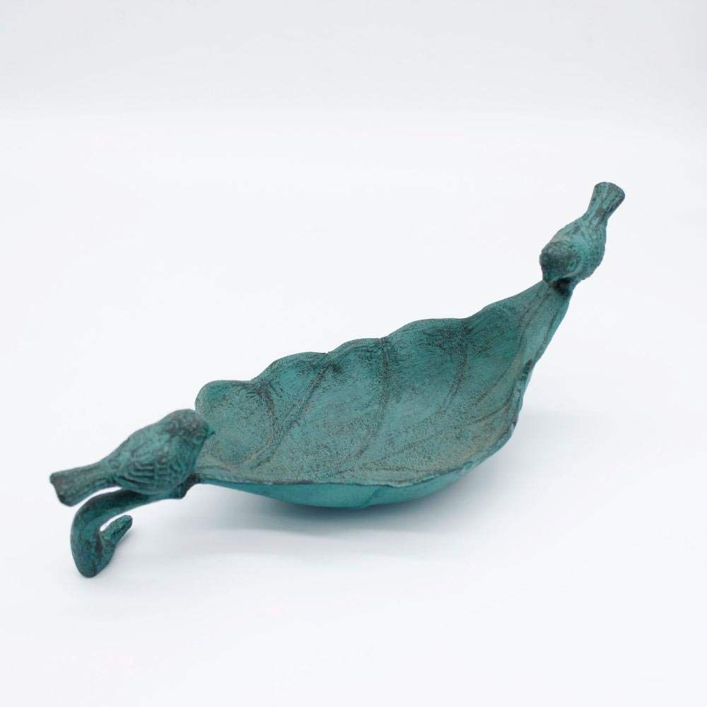 Handcrafted Iron Garden Sculptures & Statues - Elegant Bird Feeder Basin for Outdoor Decor | Perfect for Patio, Lawn, and Backyard Landscaping