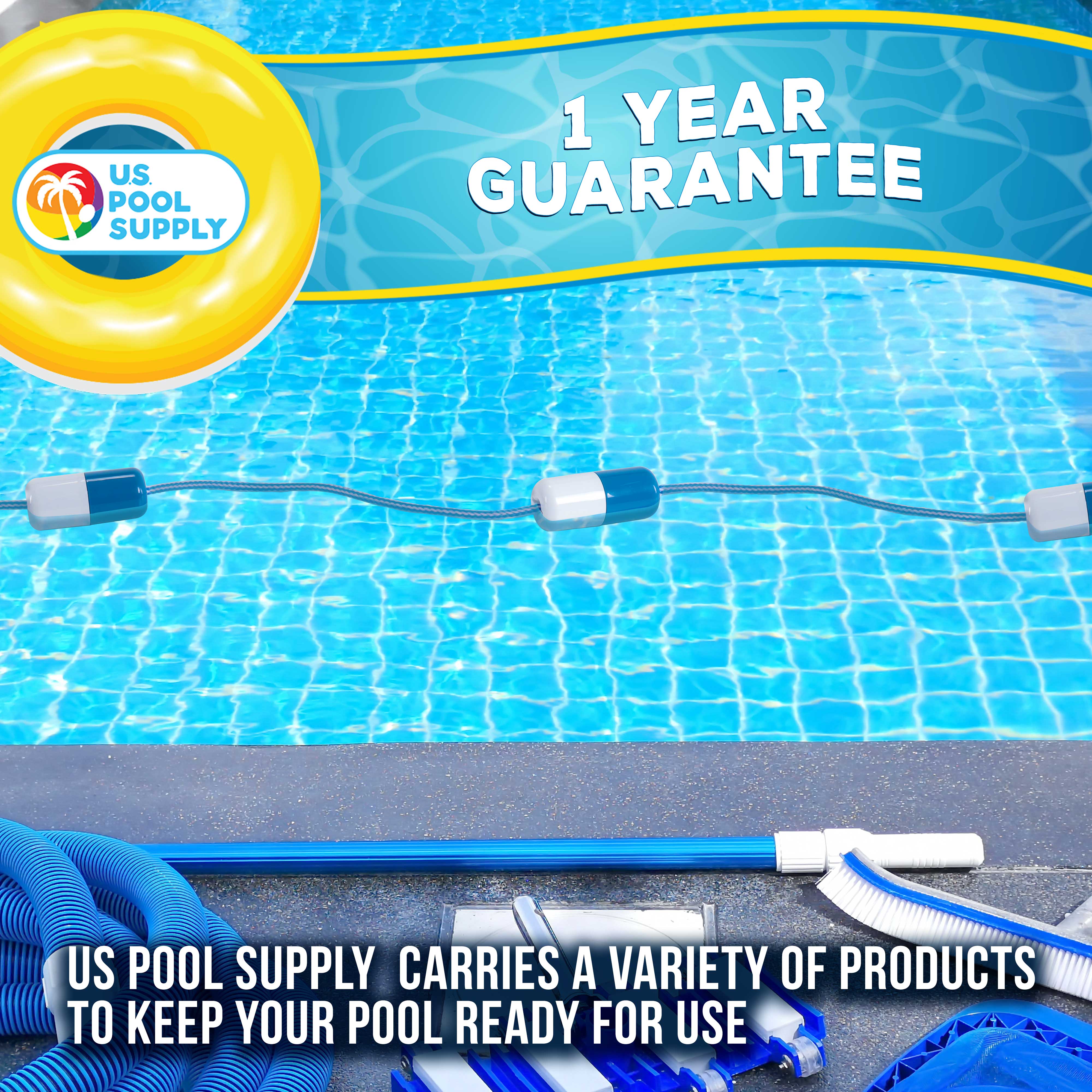 Adjustable 16-20ft Pool Safety Rope with Floating Buoys - U.S. Pool Supply for Hazardous Area Sectioning & Lane Division - Perfect for Swimming Pools, Water Parks & Backyard Safety