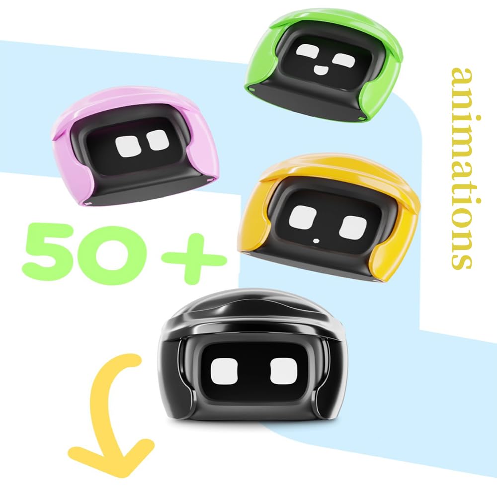 Interactive Poki Car Robot Toy with Cute Helmet - Smart Travel Companion & Dashboard Decor for Cars (Yellow) - Perfect for Road Trips, Kids Playtime & Office Desk Fun