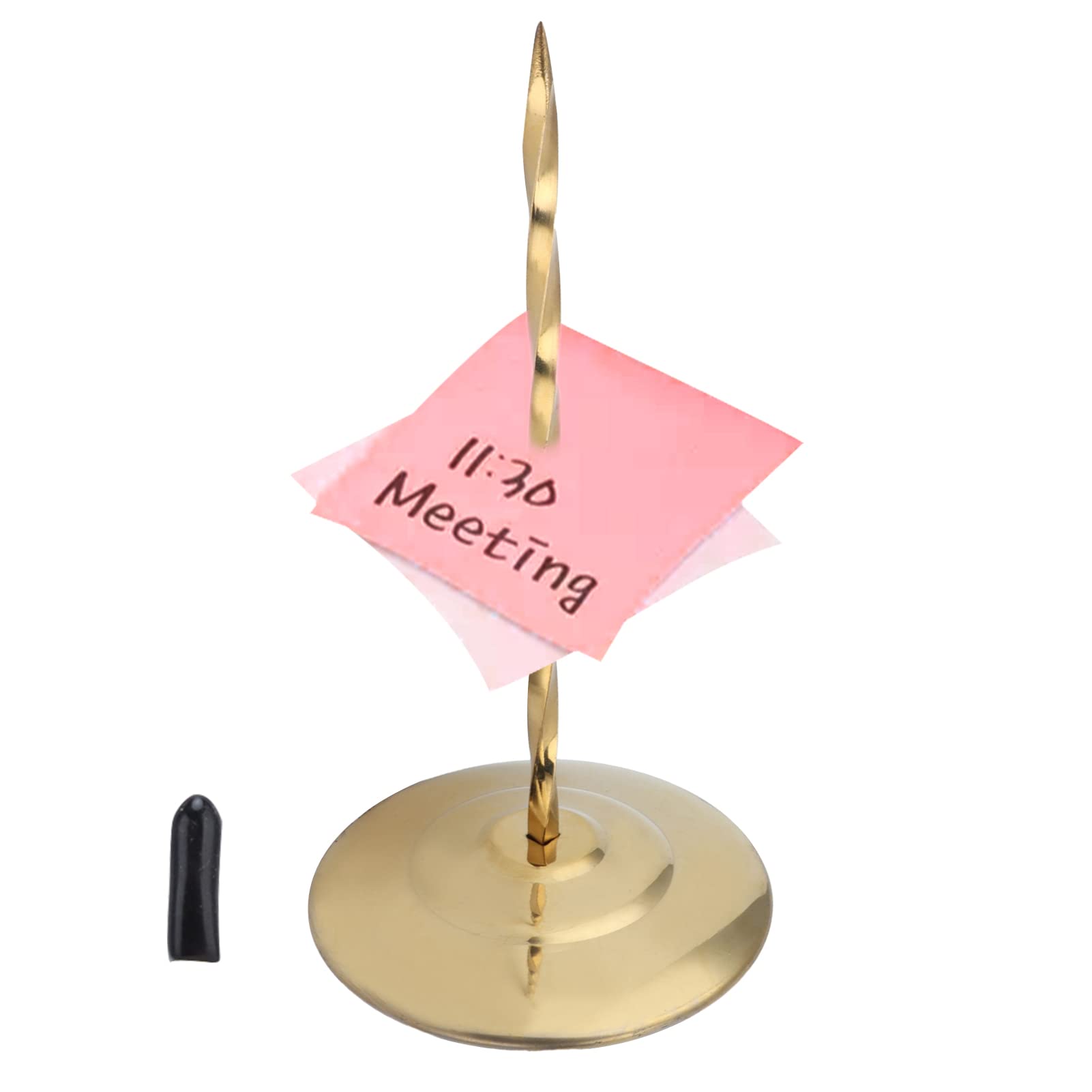 Stainless Steel Desk Receipt Holder - Bill Fork Rod Paper Organizer for Restaurant, Office & Home - Gold Check Spindle Memo Holder for Bills, Notes & Documents
