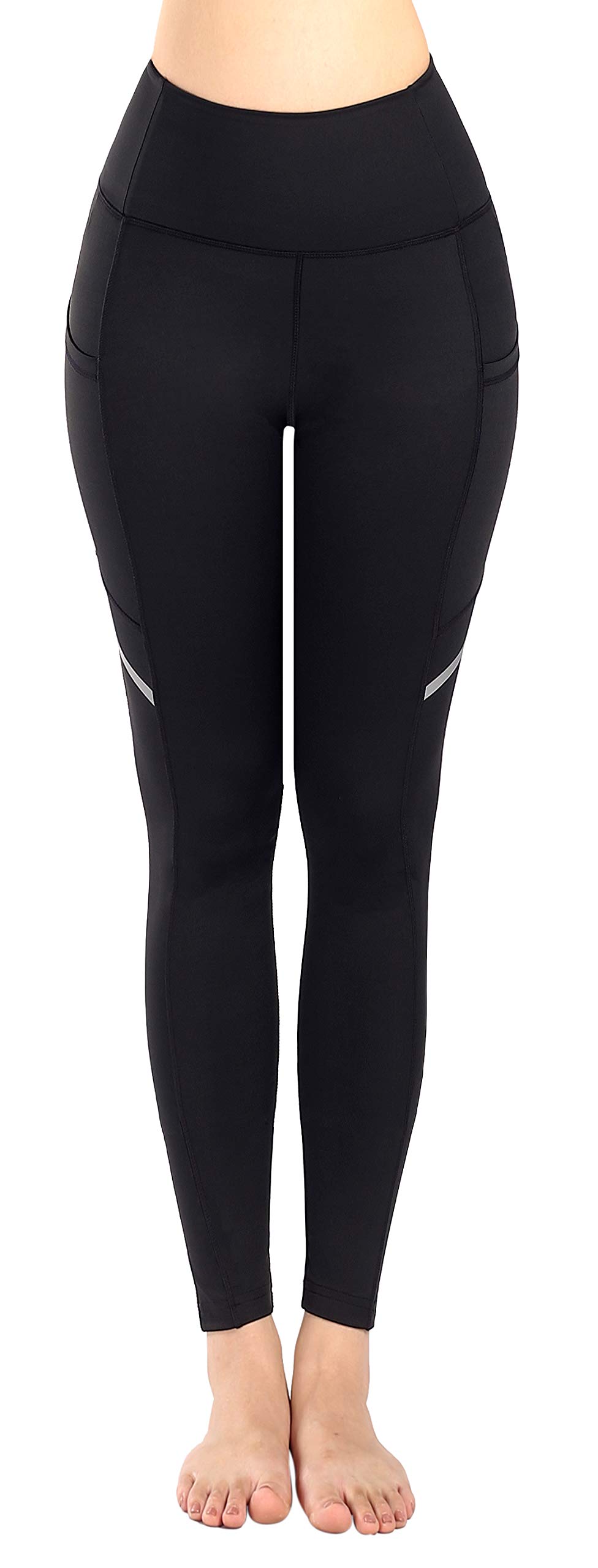 Women's High-Waisted Running Leggings with Side Pockets - Breathable Workout Yoga Pants for Gym, Jogging & Active Lifestyle