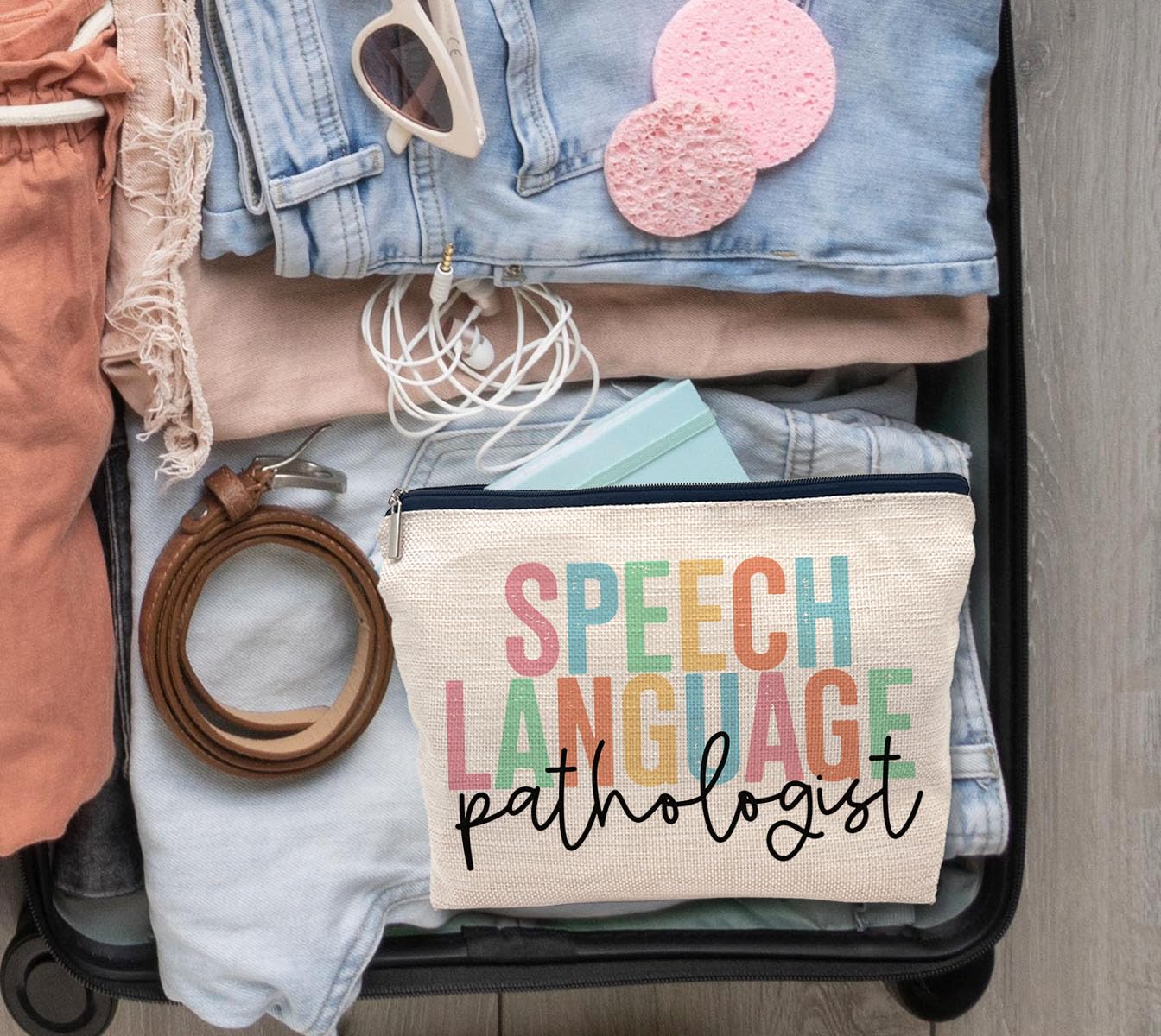 Speech Language Pathologist Makeup Bag - IWXYI SLP Gift Zipper Pouch for Travel & Toiletry | Perfect for Therapists, Students & Healthcare Professionals