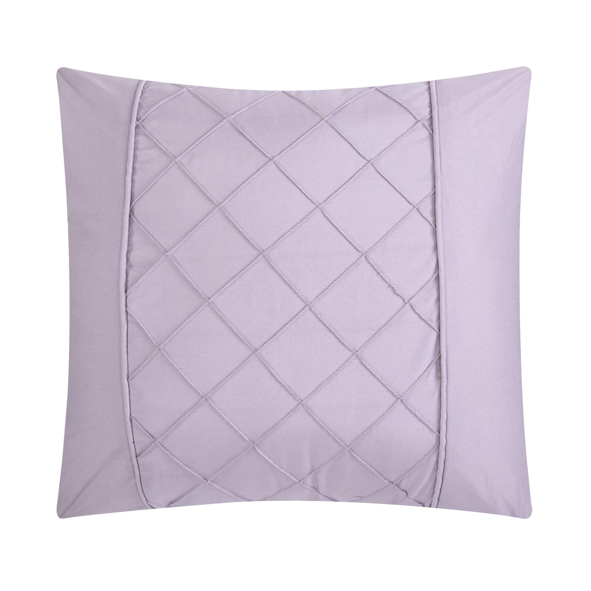 Chic Home Hannah 10-Piece Comforter Set - Queen Size Lavender Pinch Pleated Ruffled Pintuck Bedding with Sheet Set & Decorative Pillow Shams | Complete Bed in a Bag for Luxurious Bedroom Decor