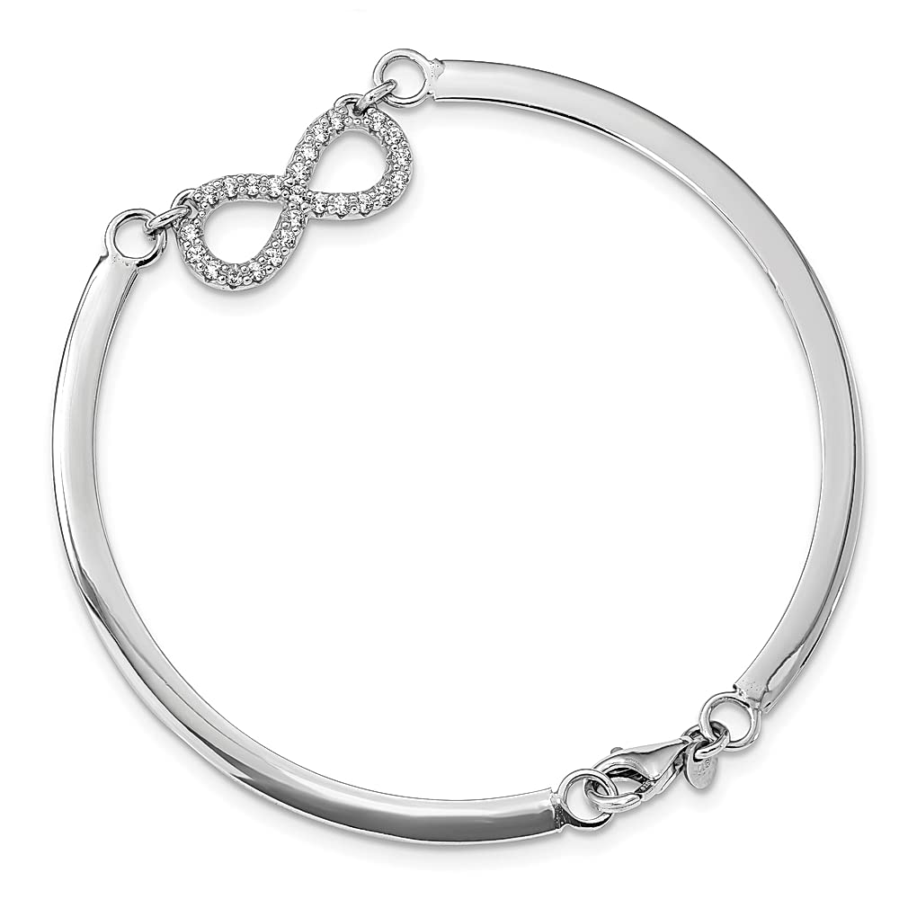 925 Sterling Silver Cubic Zirconia Infinity Bracelet for Women - Elegant Fine Jewelry Gift for Her - Perfect for Anniversaries, Birthdays & Special Occasions