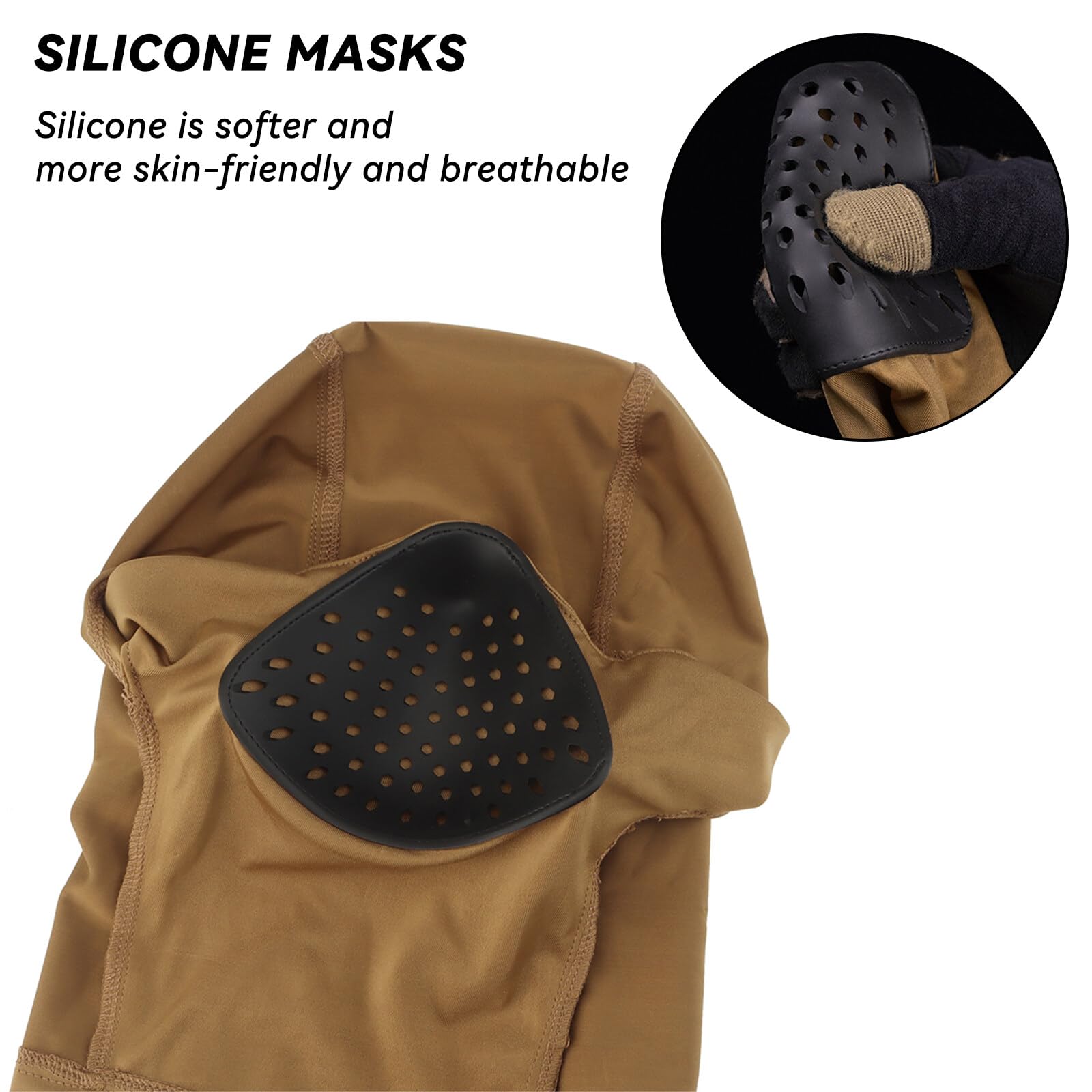 AOUTACC Balaclava Airsoft Mask - Tactical Ninja Style Full Face Protective Mask - Soft Silicone for Airsoft, Cycling & Outdoor Sports - Perfect for Paintball, Motorcycling & Winter Activities