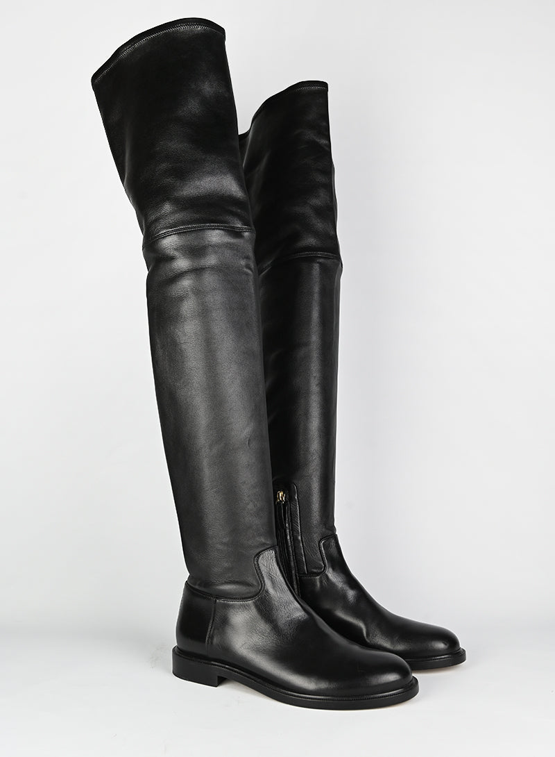 Valentino Black Thigh High Boots Size 39 - Elegant & Stylish for Evening Parties & Night Out