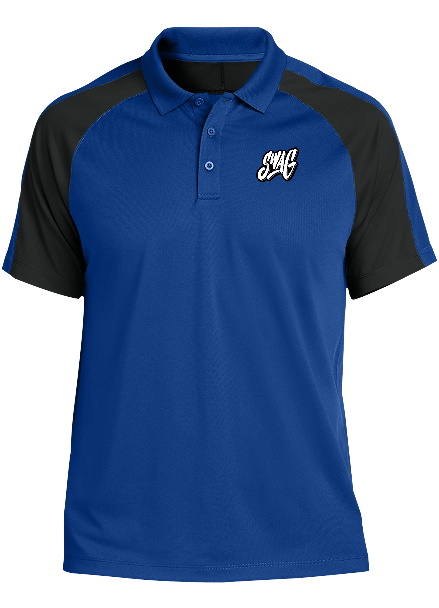Swag Tournament Polo Shirt - Royal Blue & Black - Perfect for Golf, Tennis & Casual Wear