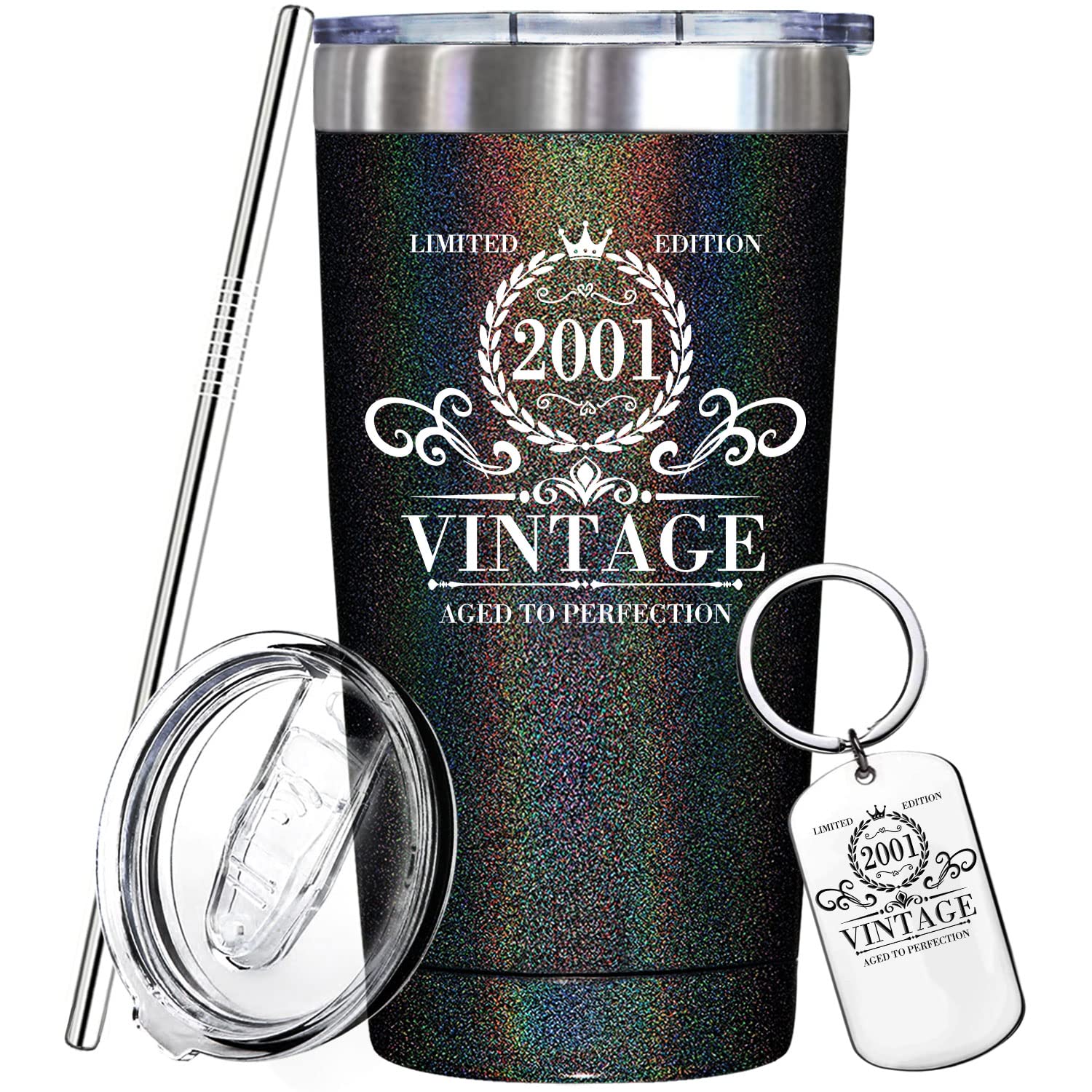 21st Birthday Gifts for Women & Men - Unique 2001 Tumbler Cup Present for Daughter, Son, Sister - Perfect for College, Office & Travel