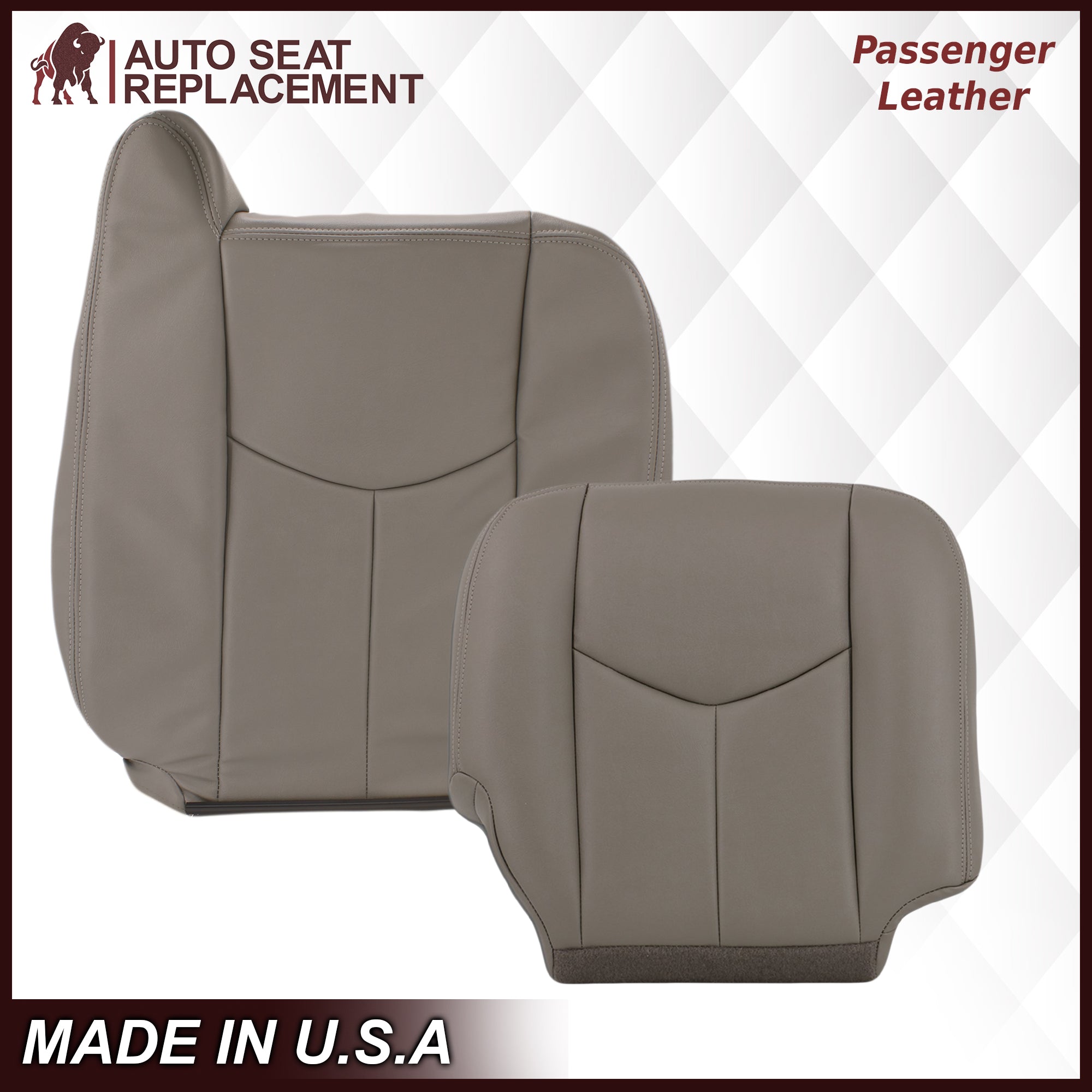 2003-2007 Chevy Silverado Avalanche GMC Sierra Work Truck Seat Cover - Gray 40/20/40 Split Bench (No Armrest) | Premium Leather or Vinyl Protection | Durable & Comfortable for Construction, Farming & Daily Commuting
