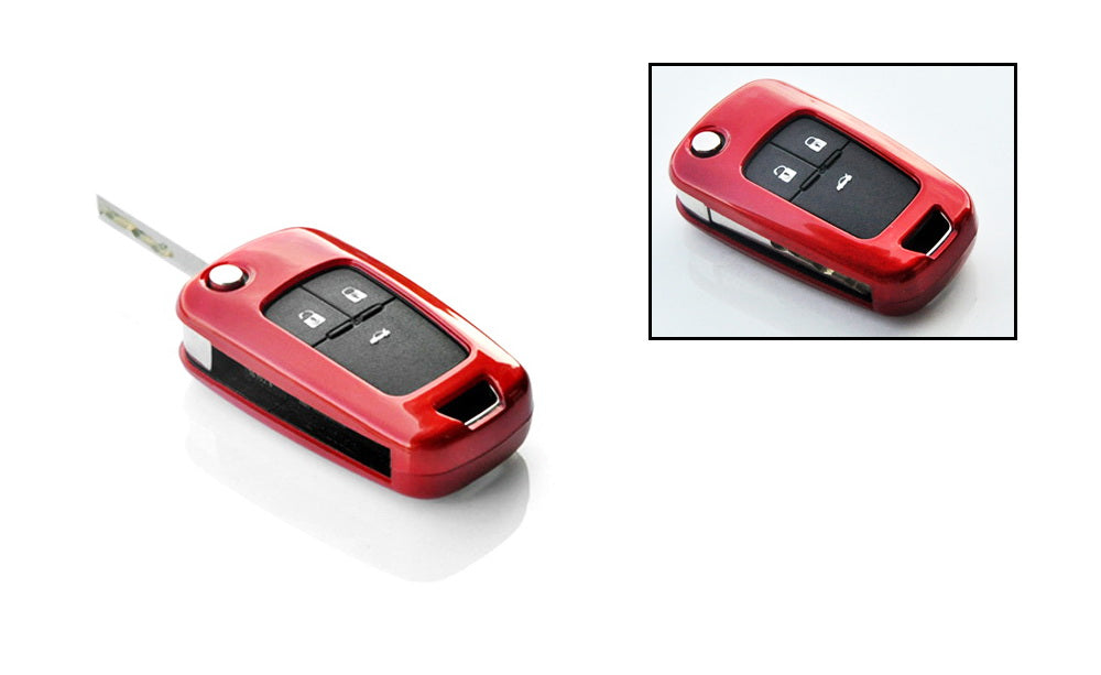 Premium Glossy Red Smart Key Fob Cover Replacement for Chevrolet GMC (3/4/5 Buttons) - Exact Fit Protection for Keyless Entry Remote - Perfect for Daily Use, Travel & Car Enthusiasts
