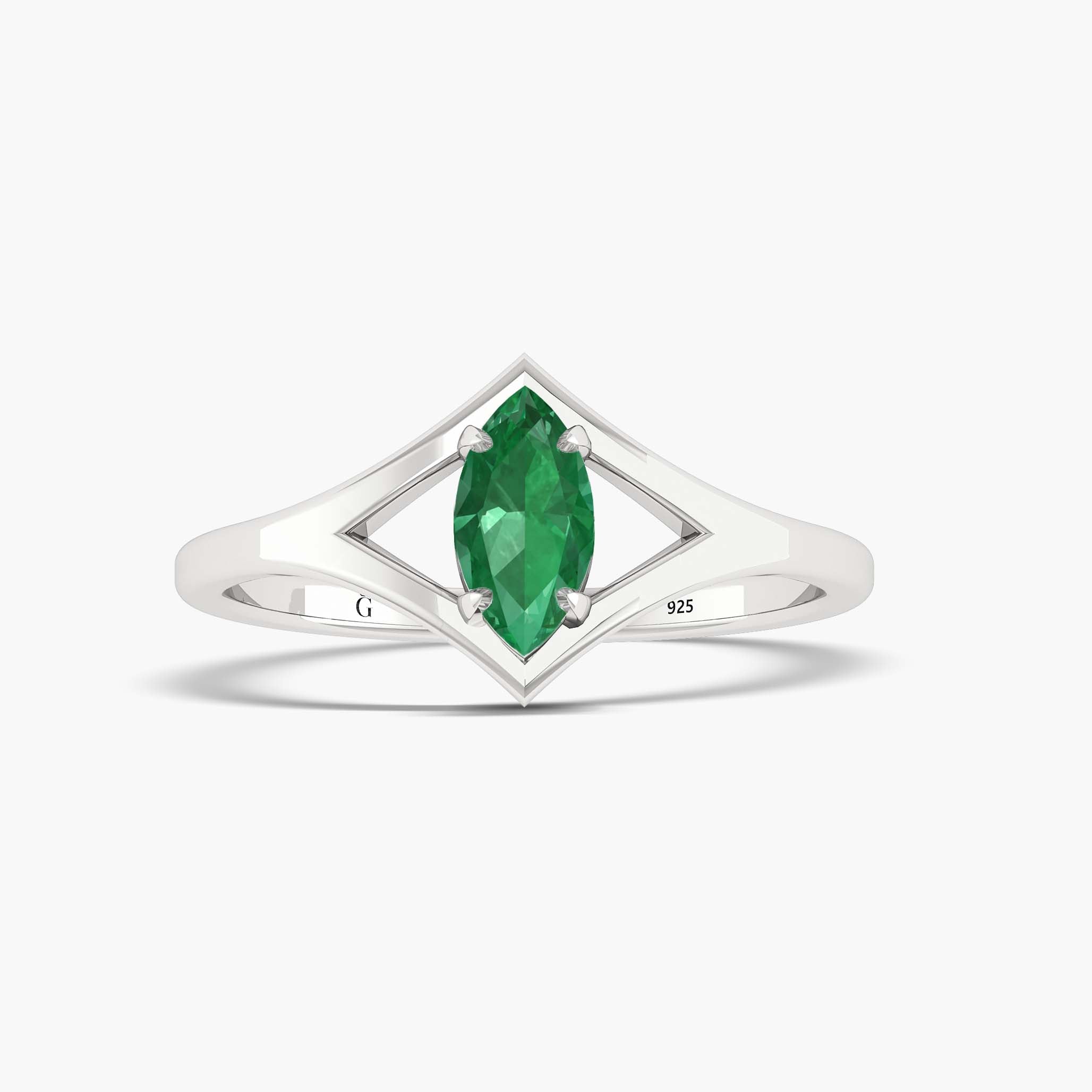 Exquisite Marquise Lab-Grown Emerald Ring for Women – Elegant & Dainty Jewelry for Engagement, Wedding, Anniversary & Special Occasions