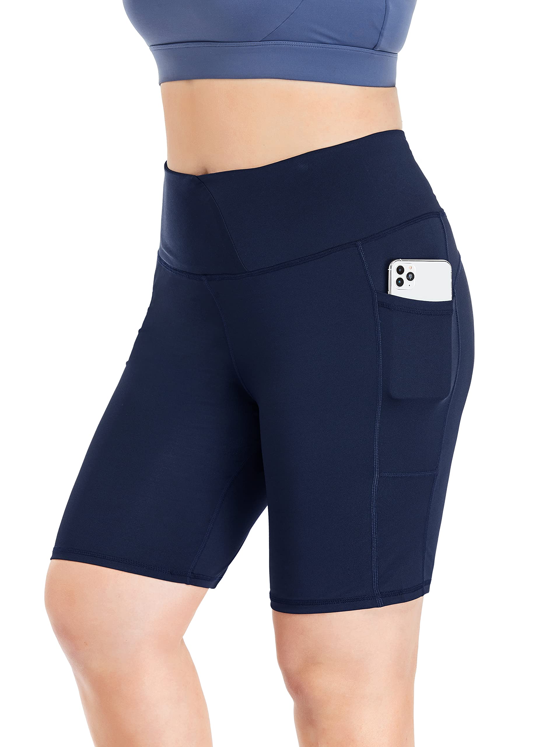 ZERDOCEAN Women's Plus Size High Waist Biker Shorts 8