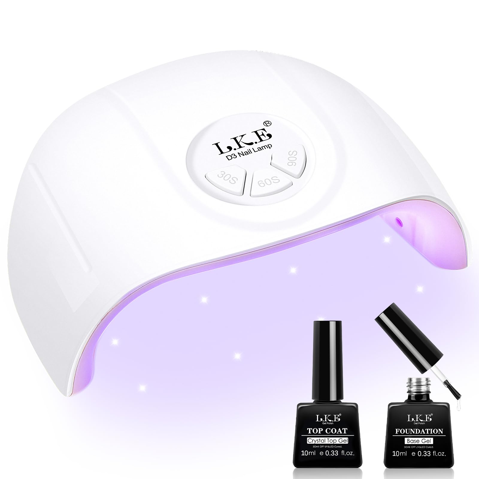 ARCWEISSO 72W UV LED Nail Lamp for Gel Polish - Fast Curing with 21 LED Beads & Auto Sensor - Includes Base/Top Coat Set - Perfect for Home Manicures, Nail Salons & DIY Nail Art Gifts for Women