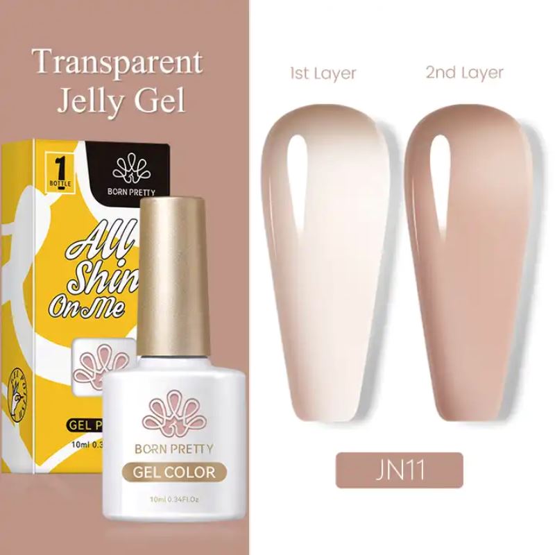 Born Pretty Jelly Nude Gel Polish - Long Lasting Soak Off UV LED Nail Polish for Salon & Home Manicure - Perfect for Weddings, Parties & Everyday Wear