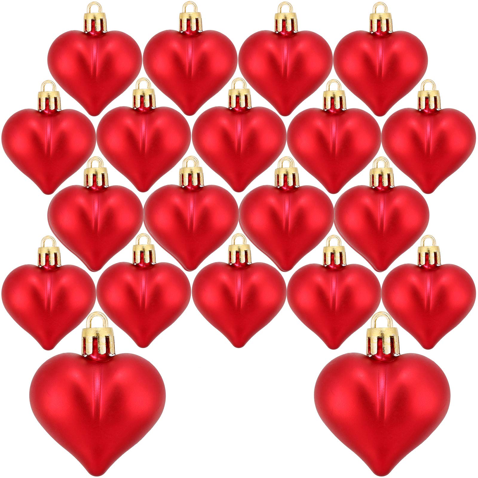24-Piece Heart Shaped Ornaments Set for Valentine's Day Decor - 2 Styles (Red & Pink) - Perfect for Home, Party, Wedding & Romantic Gift Giving