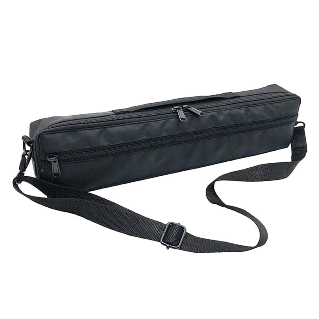 Black Rockible Flute Case with 17 Holes - Portable Flute Accessories Pouch for Flute Players - Perfect for Music Lessons, Performances & Travel