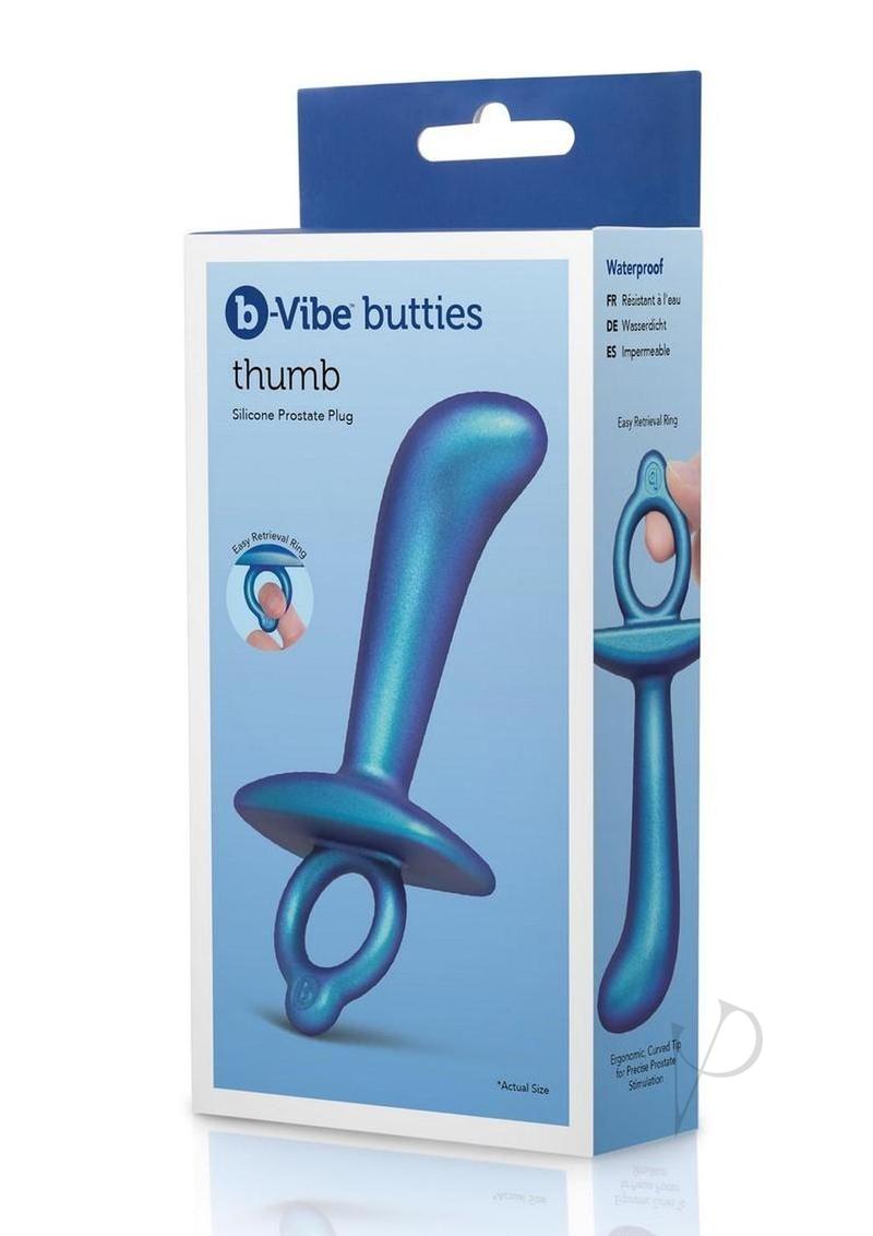 B Vibe Butt Plug - Silicone Prostate Massager for Men, Navy Blue - Perfect for Solo Play & Couples Fun, Anal Stimulation & Pleasure