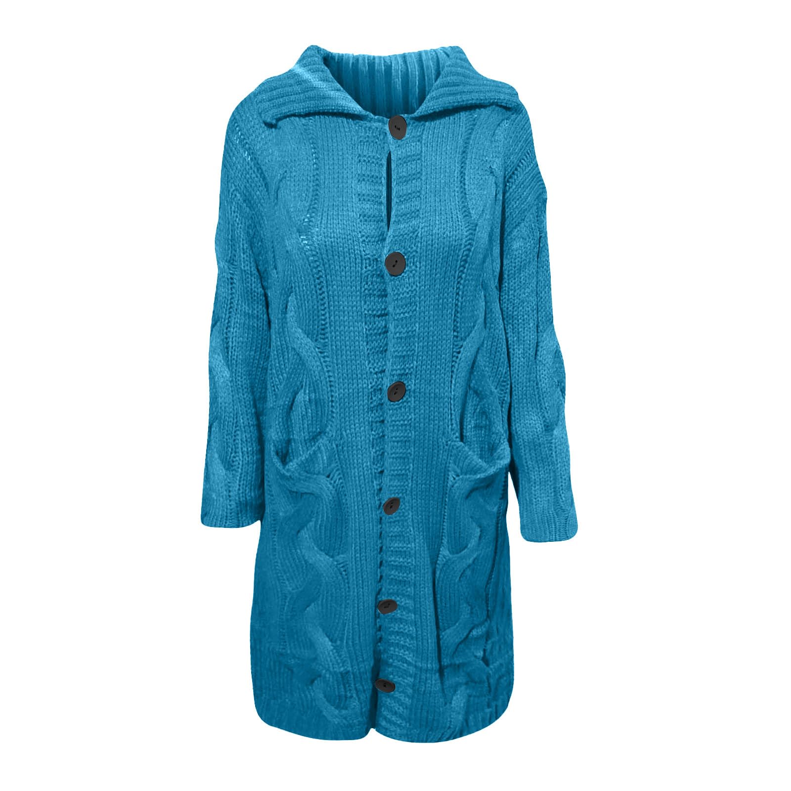 AMhomely Women's Chunky Knit Open Front Cardigan - Lightweight Long Sleeve Ribbed Sweater Jacket | UK Clearance | Perfect for Fall Layering, Office Wear & Casual Outfits