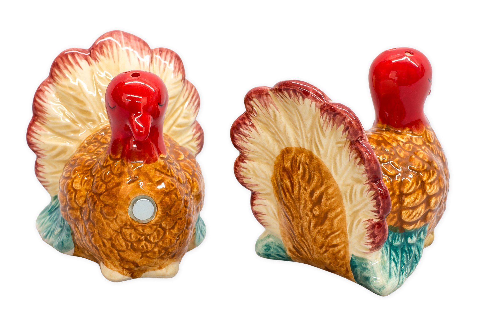 Premium Magnetic Ceramic Salt and Pepper Shakers Set - Elegant Spice Dispenser for Kitchen, Dining Table, and Outdoor Picnics - Perfect Gift for Home Chefs by Pacific Trading