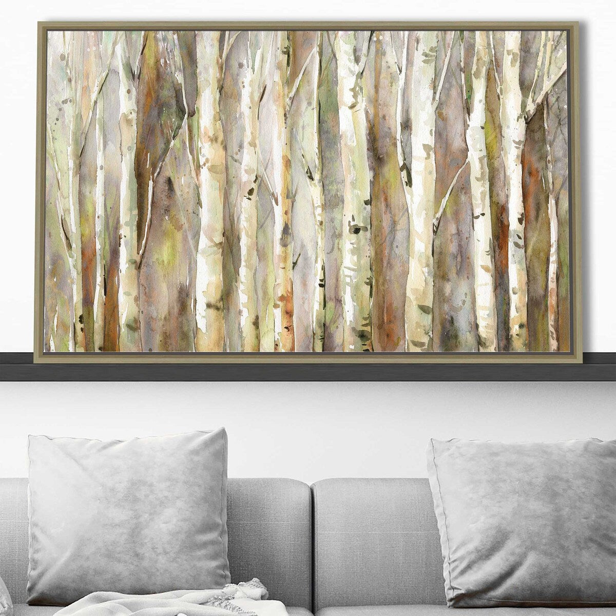 Birch Path by Carol Robinson - Stunning Floating Canvas Wall Art Print - Perfect for Living Room, Bedroom & Office Decor