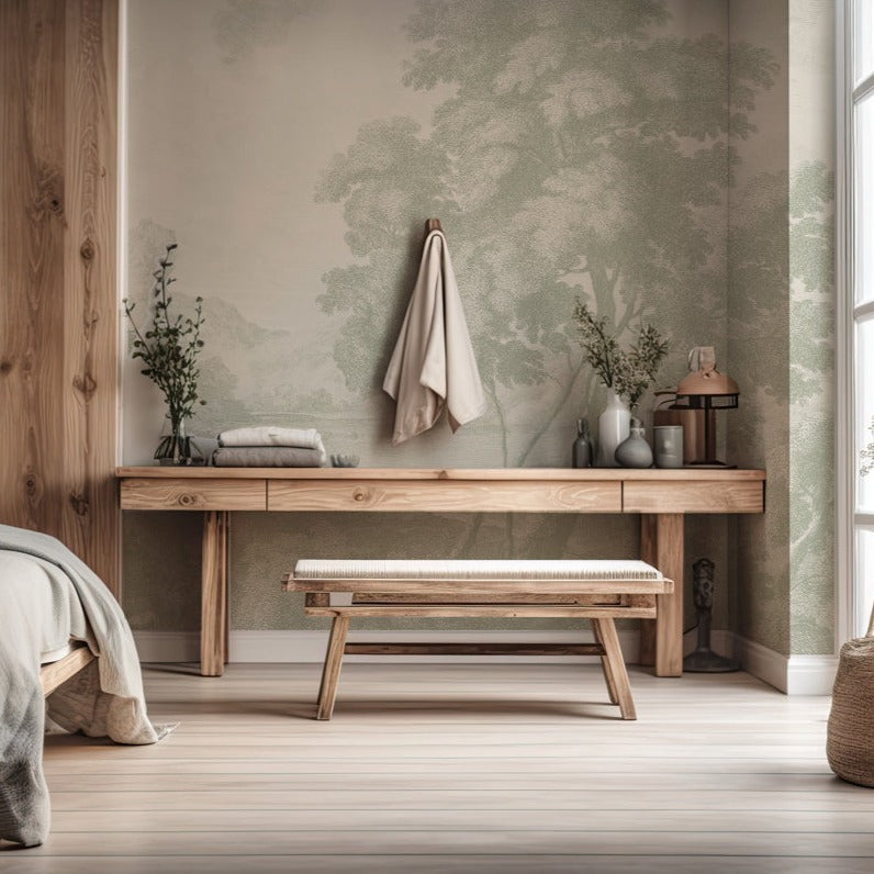 Premium Landscape Wallpaper with Engraved Design - Nature-Inspired Home Decor for Living Room & Bedroom