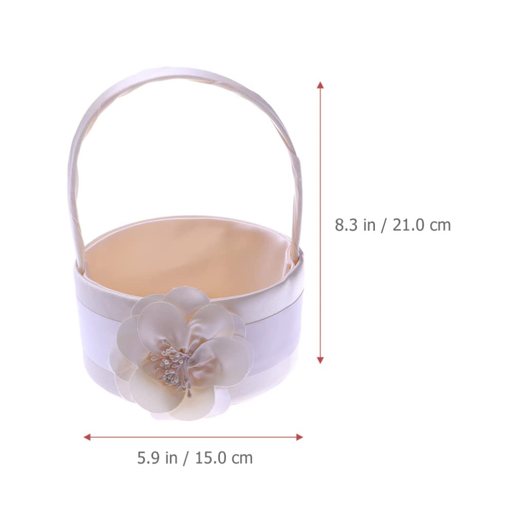 STOBOK 2-Pack Rustic Wedding Flower Basket Set - Flower Girl Basket with Rings Holder, Perfect for Petals & Bouquets - Ideal for Wedding Ceremonies, Bridal Showers & Flower Girl Processions