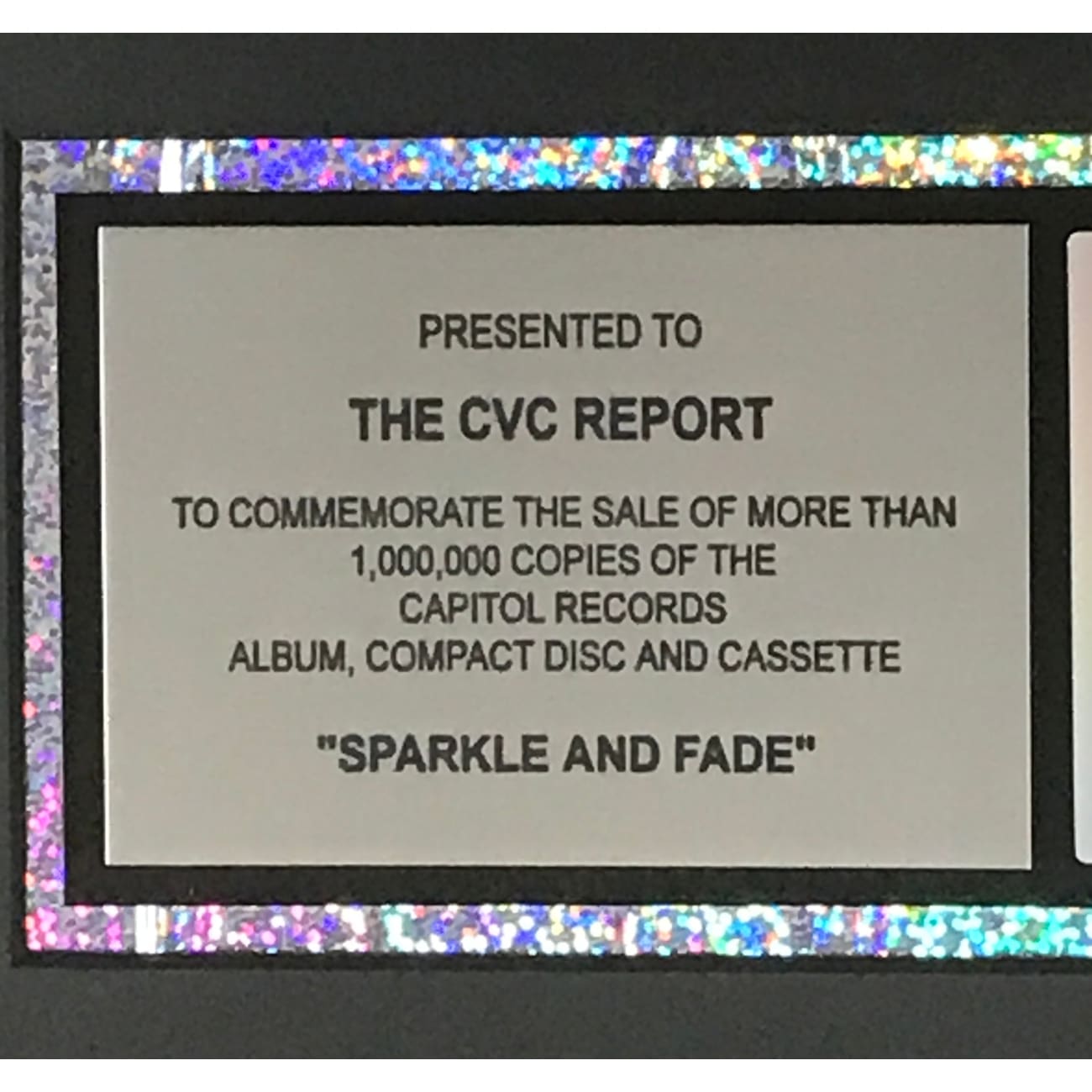 Everclear Sparkle And Fade RIAA Platinum Album Award - Official Music Recognition Plaque - Perfect for Music Collectors, Fan Displays & Recording Studio Decor