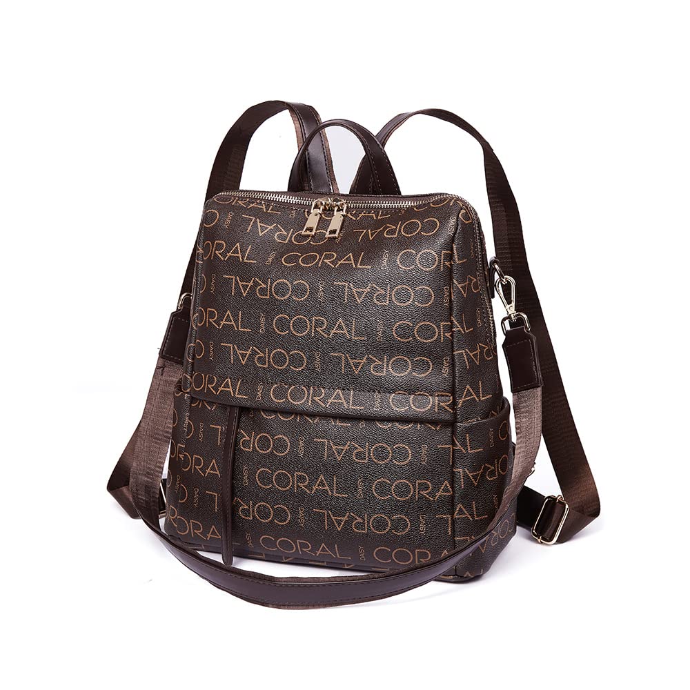 CORALDAISY Women's PU Leather Anti-Theft Backpack Purse - Stylish Small Shoulder Bag for School, Work & Travel | Perfect for Commuting, College & Daily Use