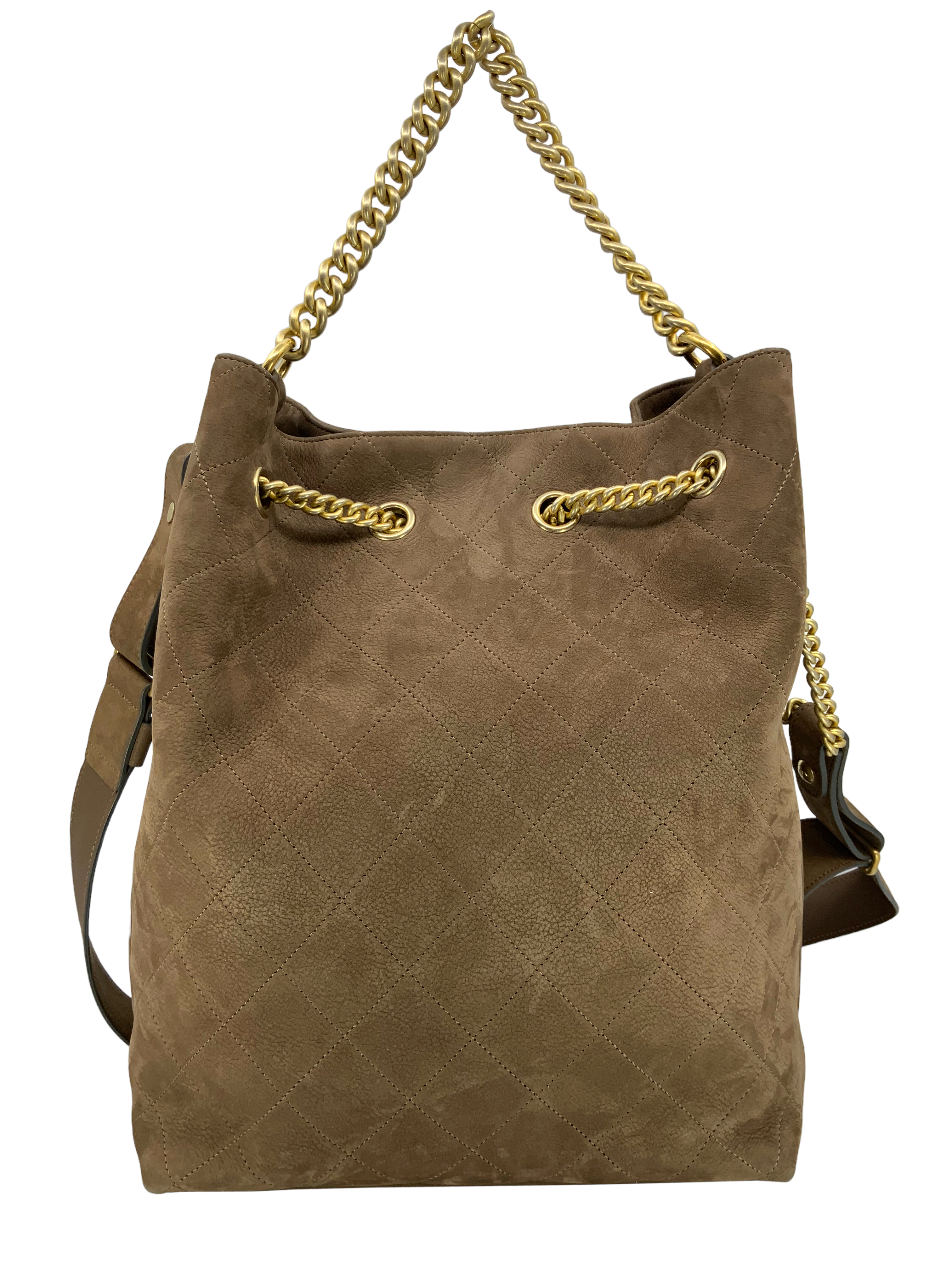 CHANEL Suede Calfskin Small On My Shoulder Drawstring Bag - Luxury Shoulder Bag for Women, Perfect for Date Night & Evening Events