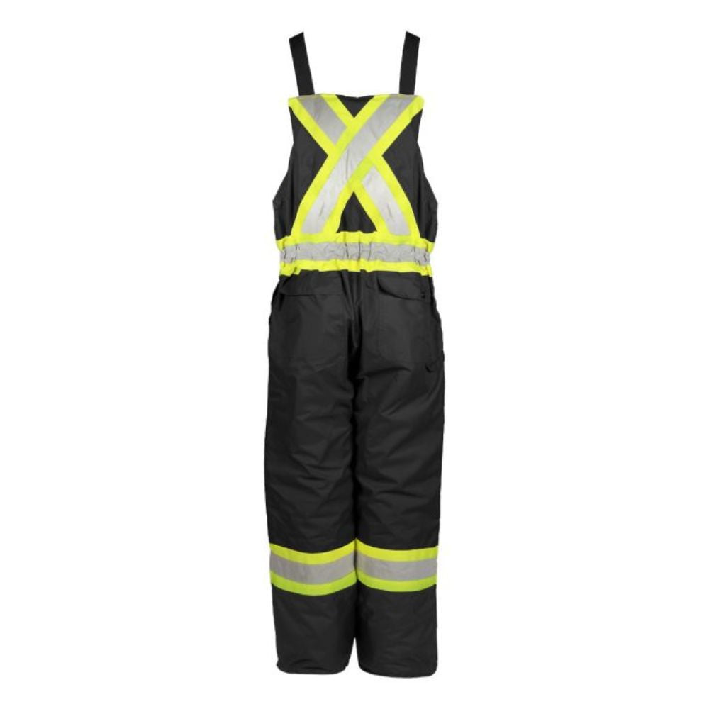 Terra Hi-Vis Men's Insulated Bib Overalls - Black (116507) | Waterproof Work Coveralls for Construction & Winter Outdoor Jobs