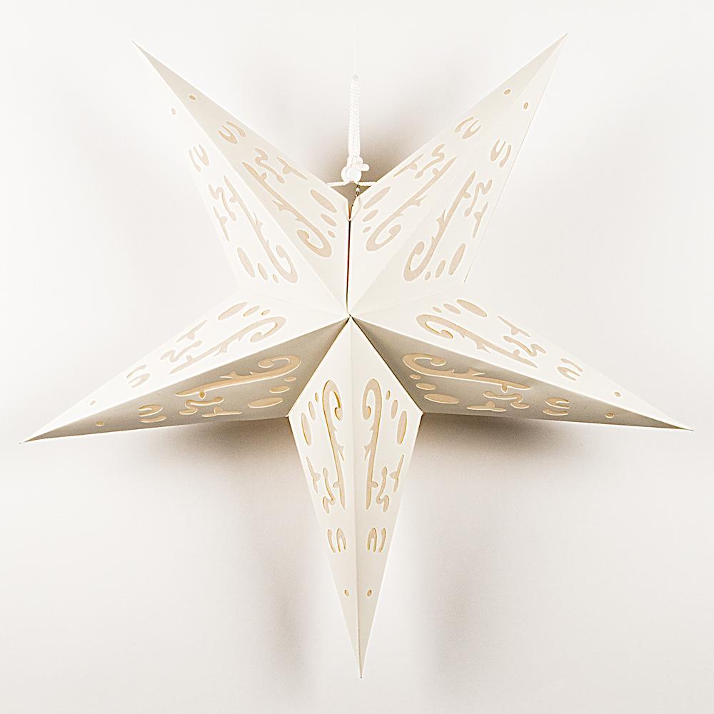 24 Pack White Star Paper Lanterns with Tissue Paper - Perfect for Christmas, Weddings, Parties & Home Decor