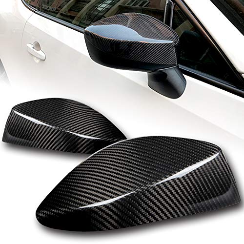HYPERSPEED Real Carbon Fiber Side Mirror Covers (LH+RH 2PCS) - Compatible with Subaru BRZ, Scion FR-S, Toyota 86/GT86/FT86 - Durable Auto Exterior Accessories & Replacement Parts - Perfect for Car Enthusiasts & Custom Upgrades