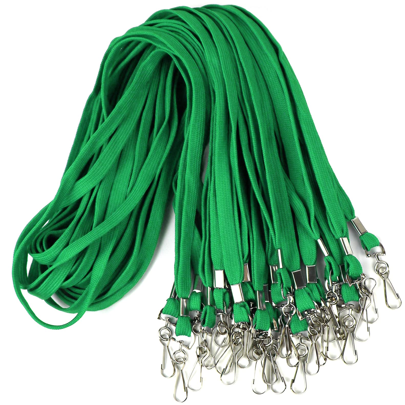Ollain Flat Lanyards with Swivel Hooks - 50 Pack for ID Badges & Keys