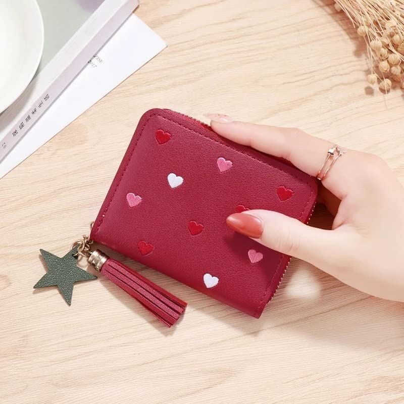 Stylish Women's Fringe Mini Coin Purse Wallet - Small Zippered Credit Card Holder for Ladies (11x9cm) - Perfect for Parties, Travel & Everyday Use (Color: B)