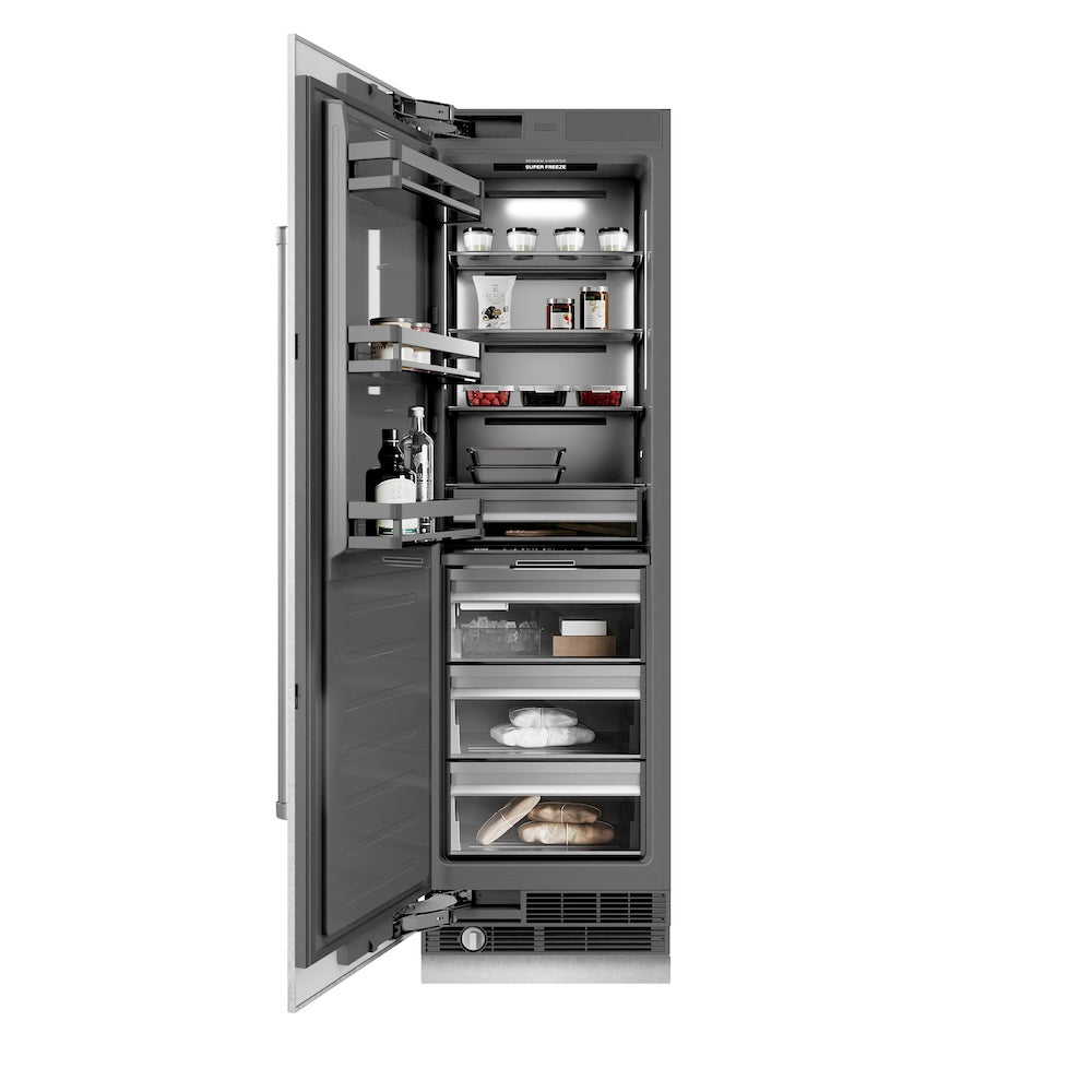 ZLINE 24 Inch 12.4 Cu Ft Stainless Steel Column Freezer with Graphite Gray Interior - Energy Efficient Upright Deep Freezer for Home, Restaurant & Commercial Kitchen Use (RCFV SN 24)