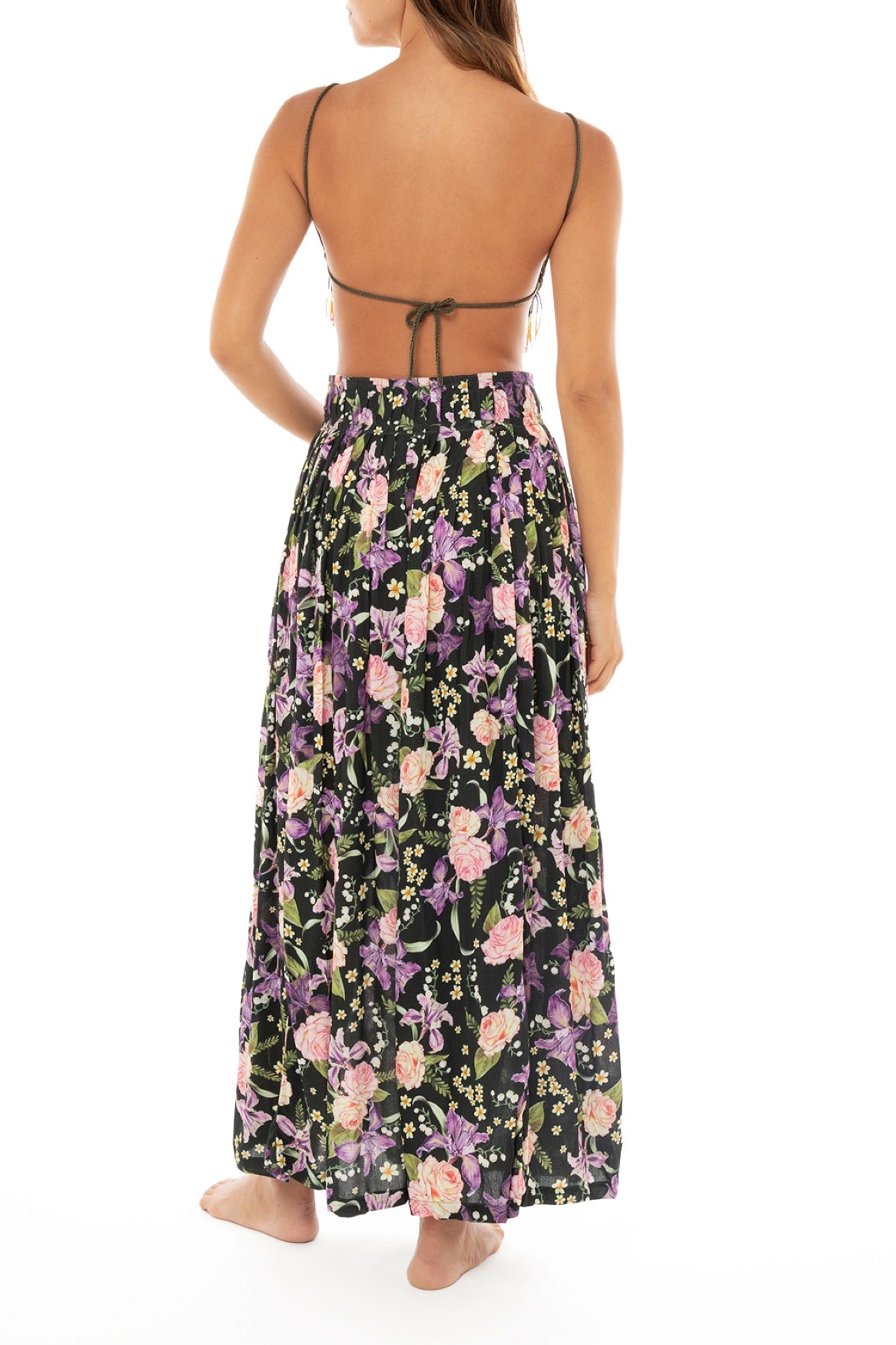 Dreamin Fleur Crop Top 13481 - Women's Floral Print Summer T-Shirt for Casual Wear, Beach Outfits & Music Festivals