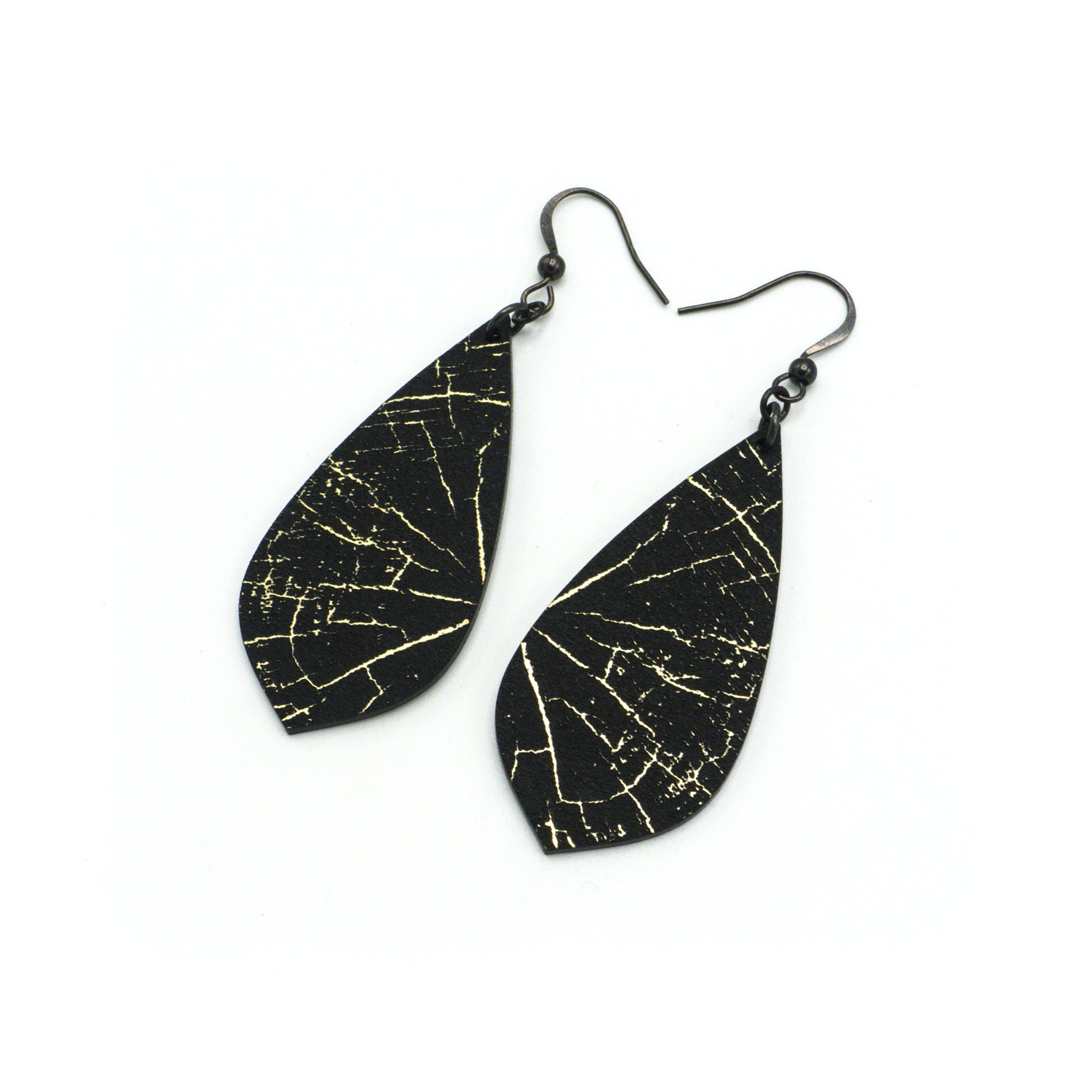 Acrylic Earrings Brushed Gold and Black - Elegant Dangle Drop Earrings for Women | Perfect for Parties, Weddings, and Everyday Wear