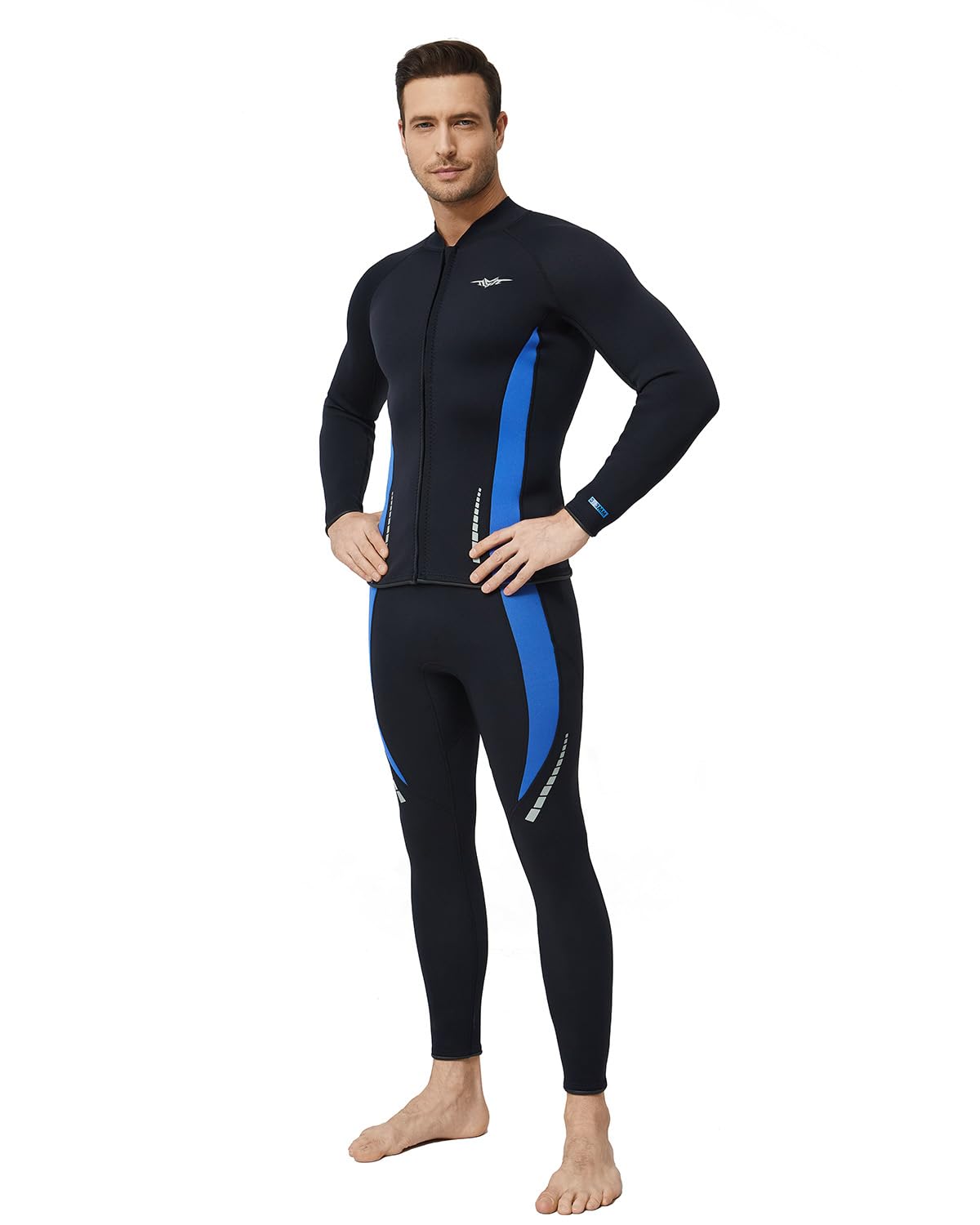 Seaskin Men's Wetsuit Top & Pants - Size L | 3mm Neoprene Surfing & Diving Gear for Water Sports & Outdoor Activities